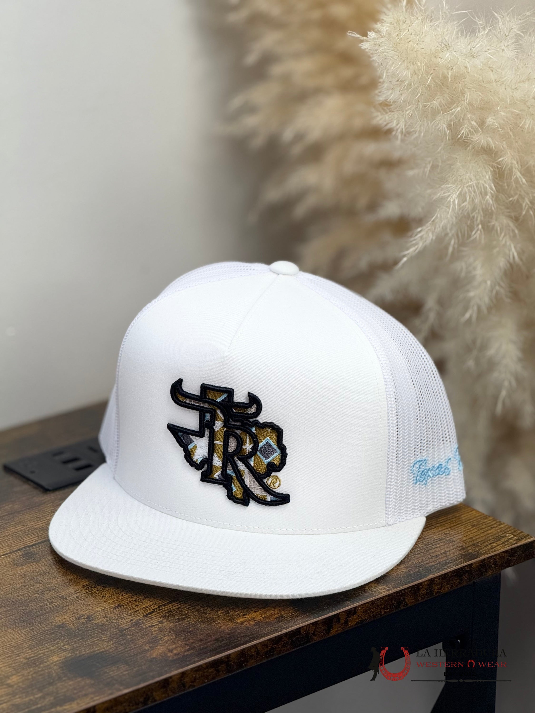 TEXAS RANCH white Style 013 dorado con negro hat CAPS MENS GORRAS HOMBRES
