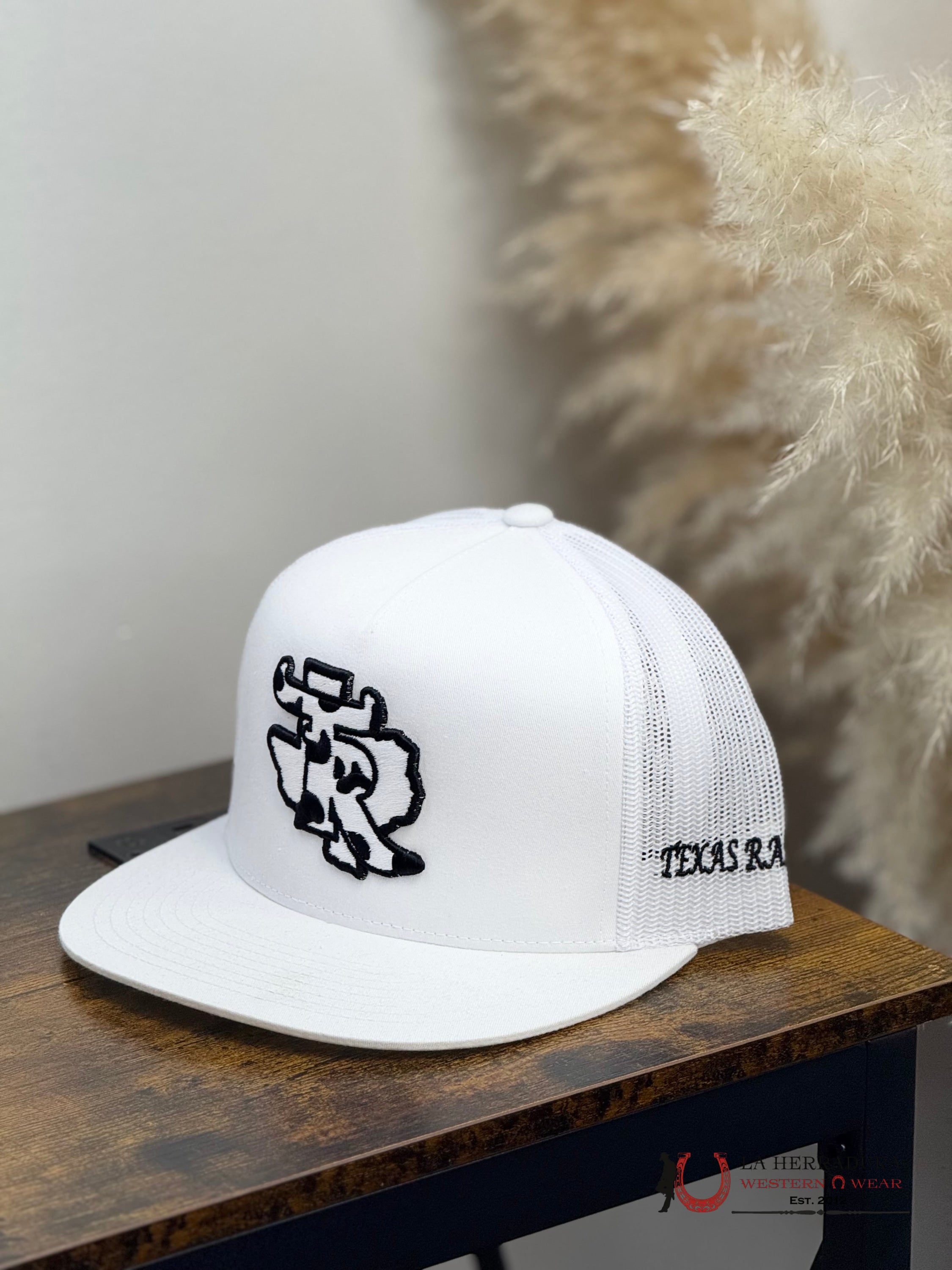 TEXAS RANCH white Style 016 negro con blanco hat CAPS MENS GORRAS HOMBRES