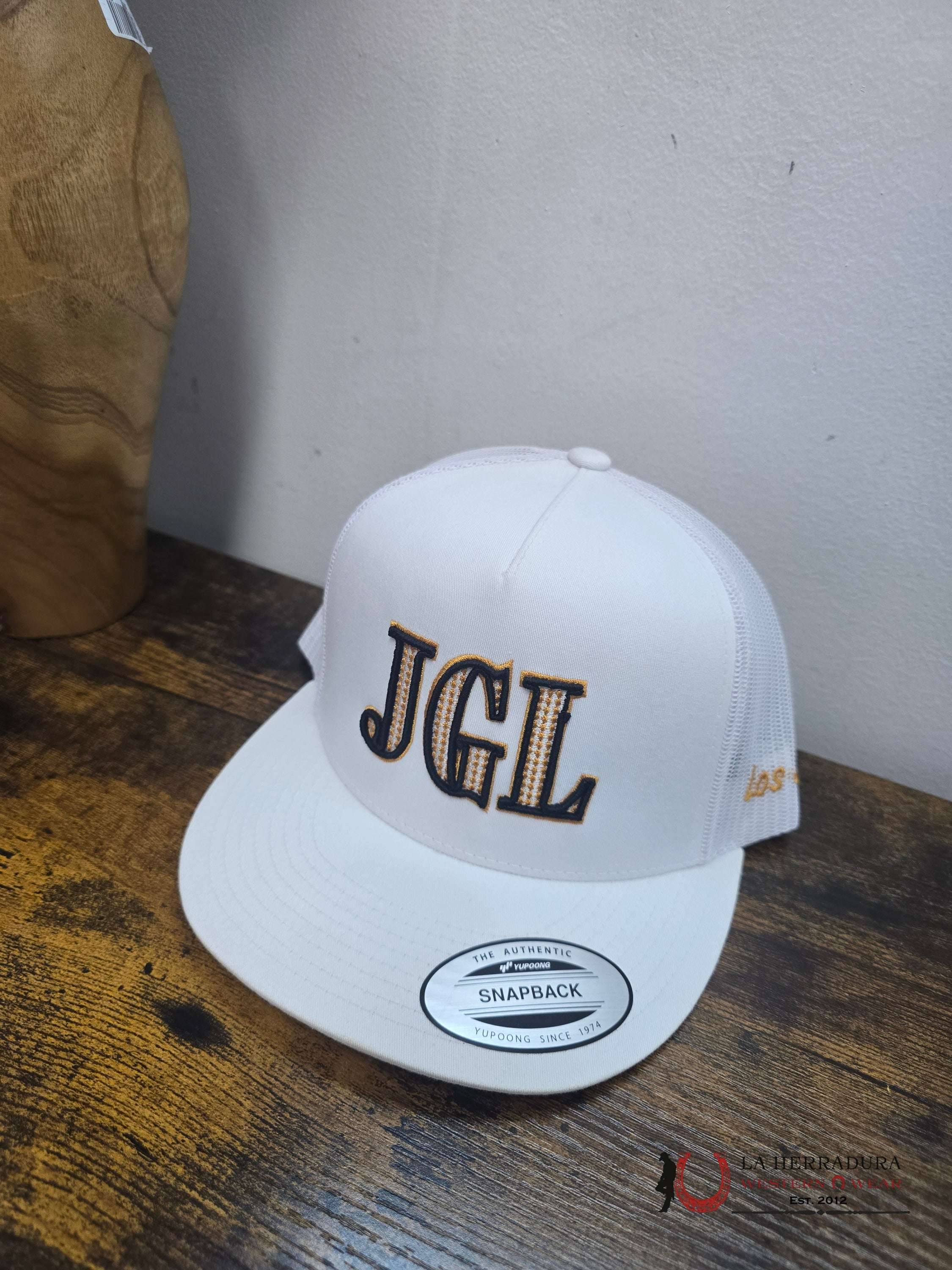 TEXAS RANCH WHITE Style 025 JGL punteado dorado hat CAPS MENS GORRAS HOMBRES