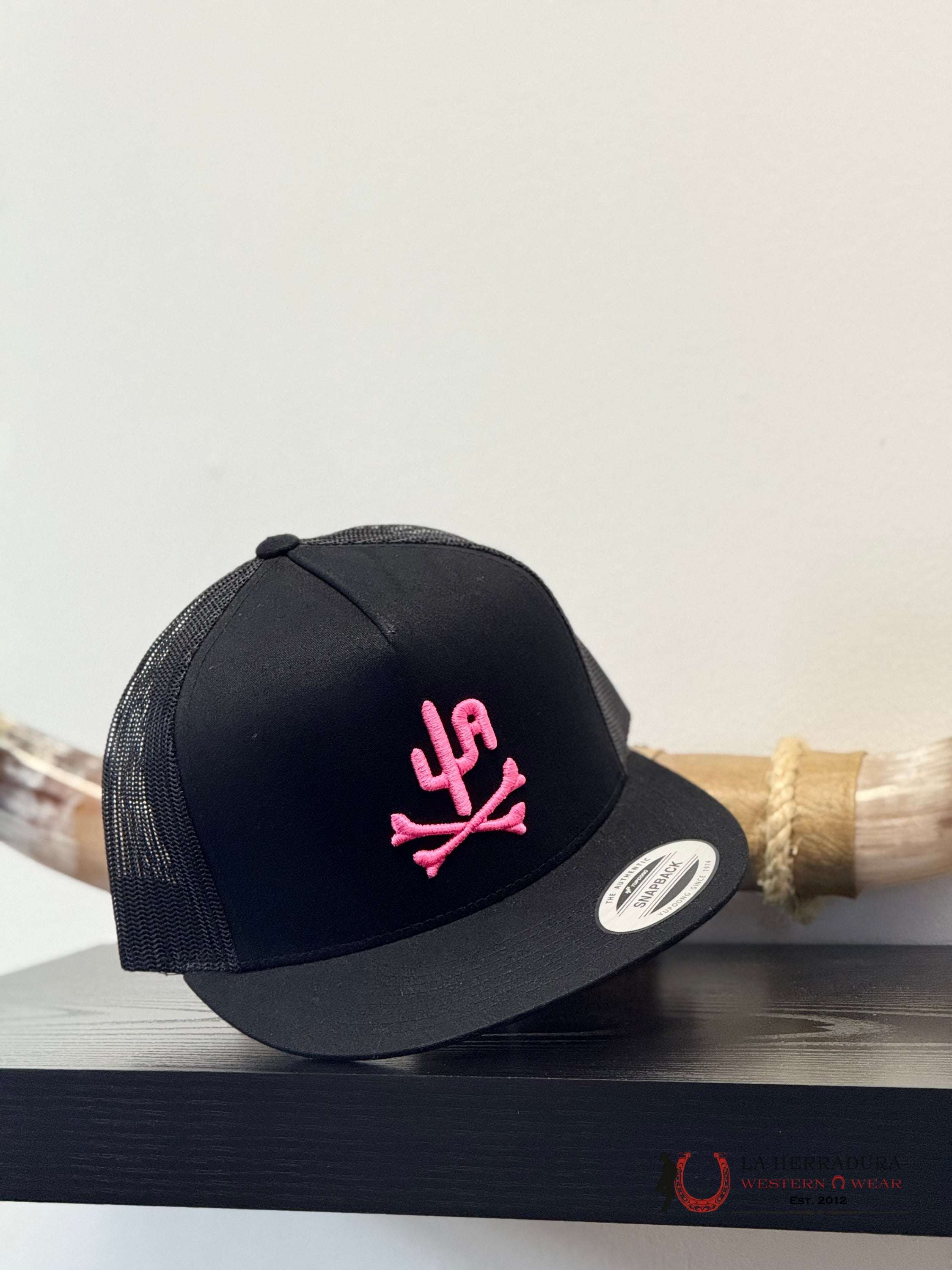 TEXAS RANCH WHITE Style 033 black con rosa HAT CAPS MENS GORRAS HOMBRES