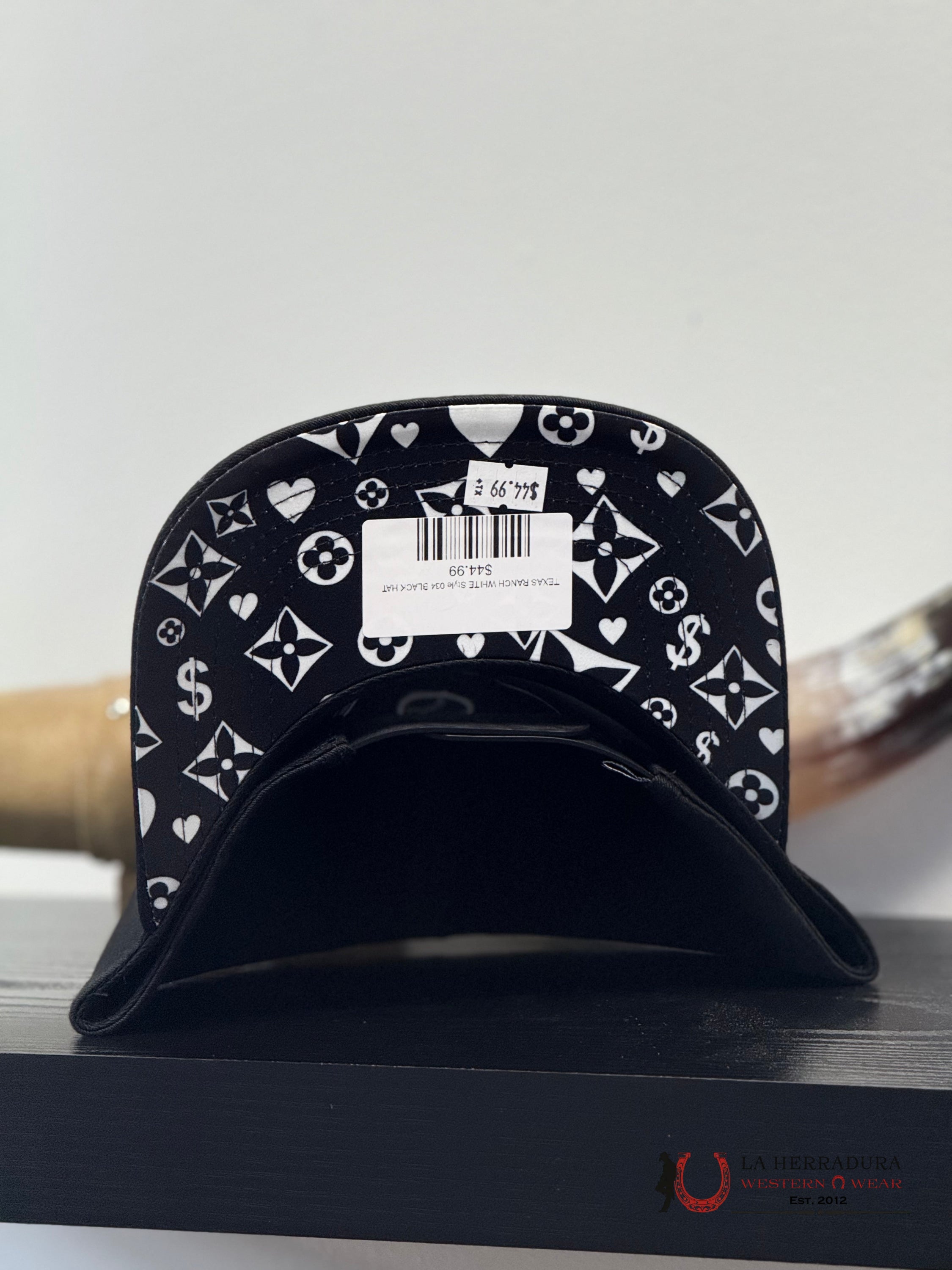 TEXAS RANCH WHITE Style 034 BLACK HAT CAPS MENS GORRAS HOMBRES