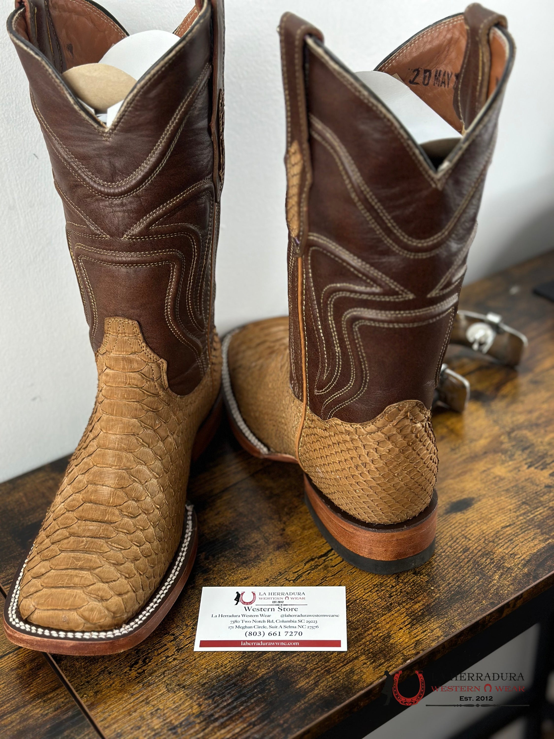 The Stage Coach Boot Company Python Miel Mstte Tucson Natural Botas Hombres