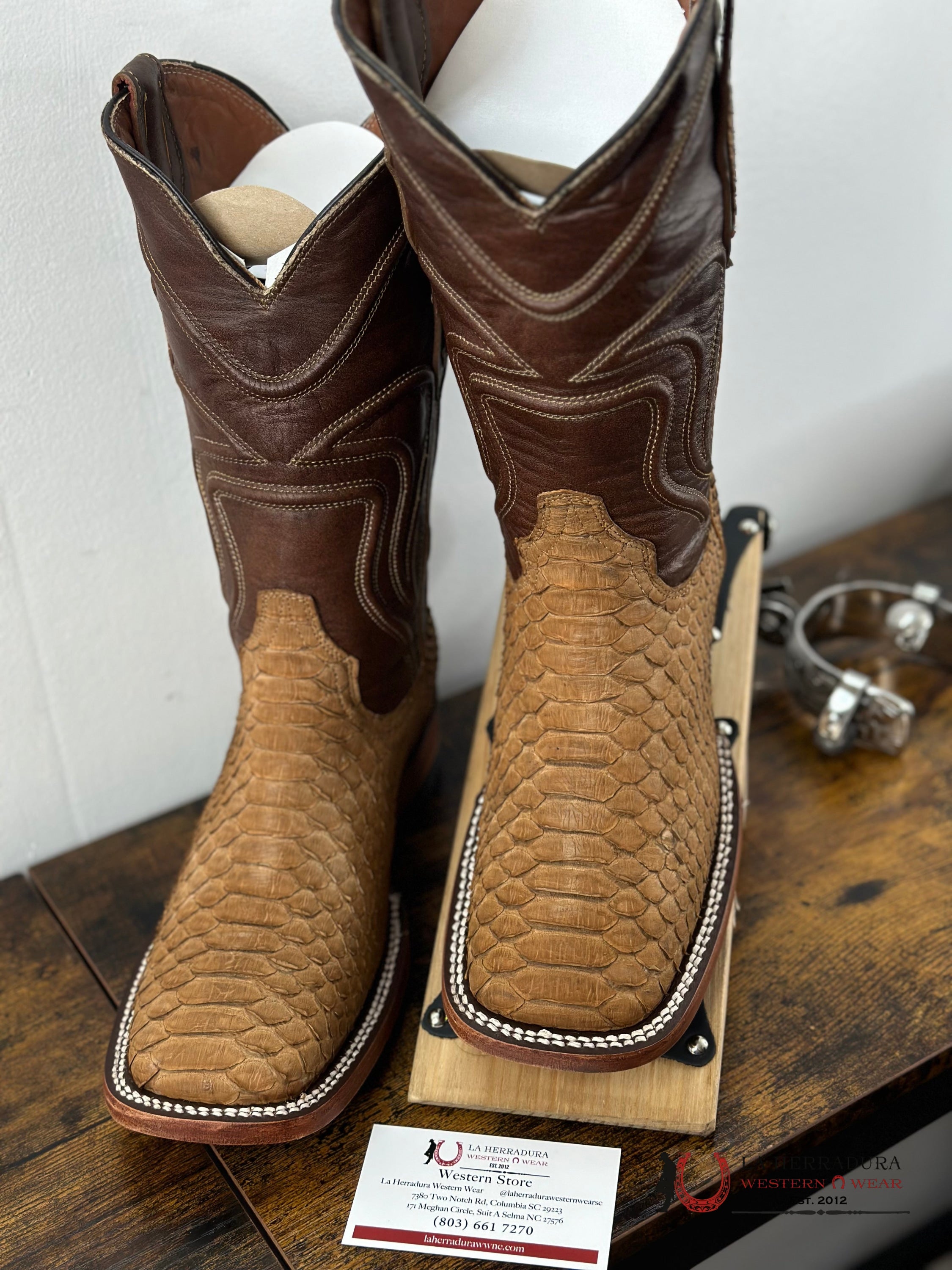 The Stage Coach Boot Company Python Miel Mstte Tucson Natural Botas Hombres