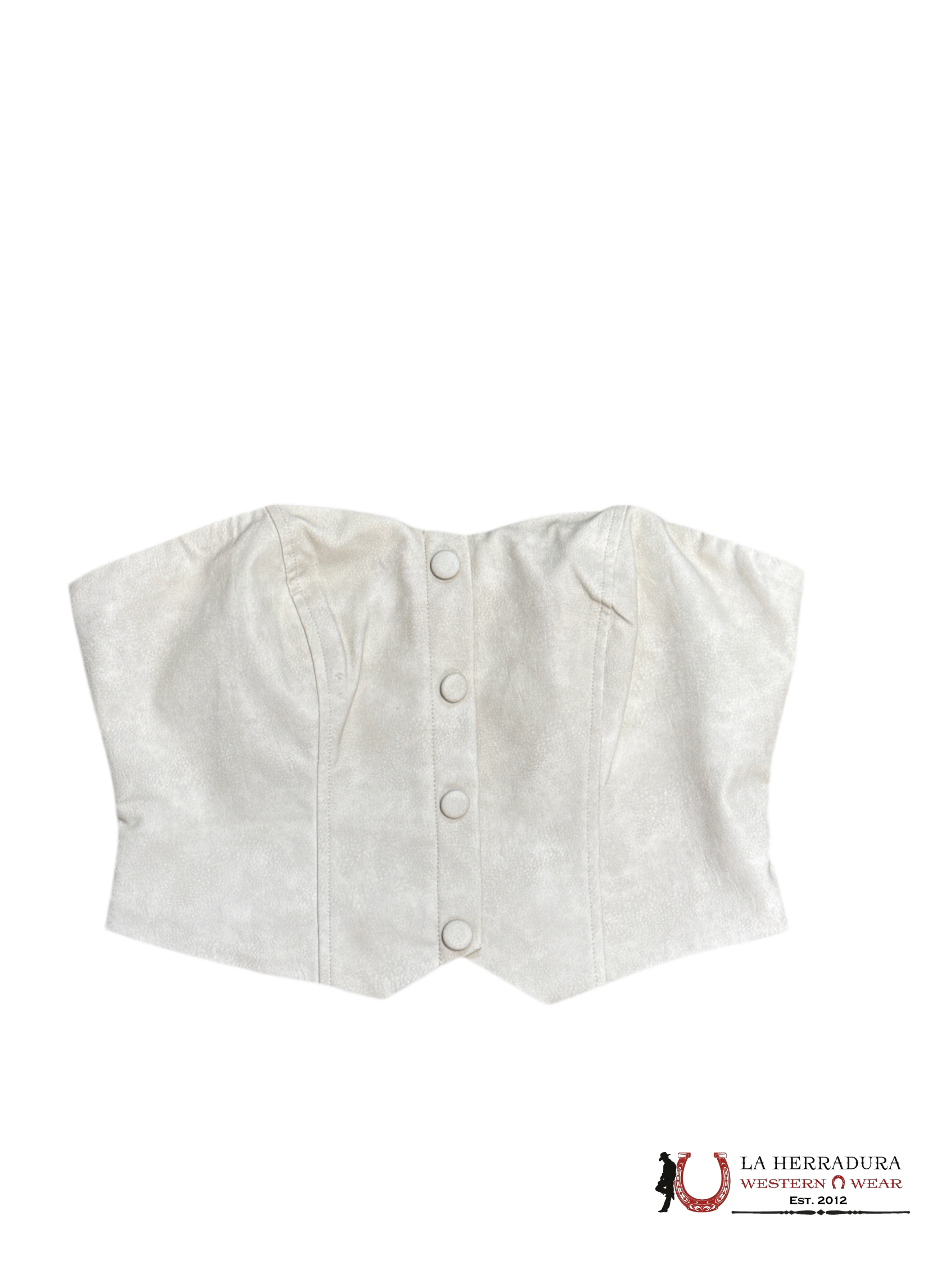 TICTOC BEIGE PLEATHER BUTTON TUBE TOP ROPA MUJERES