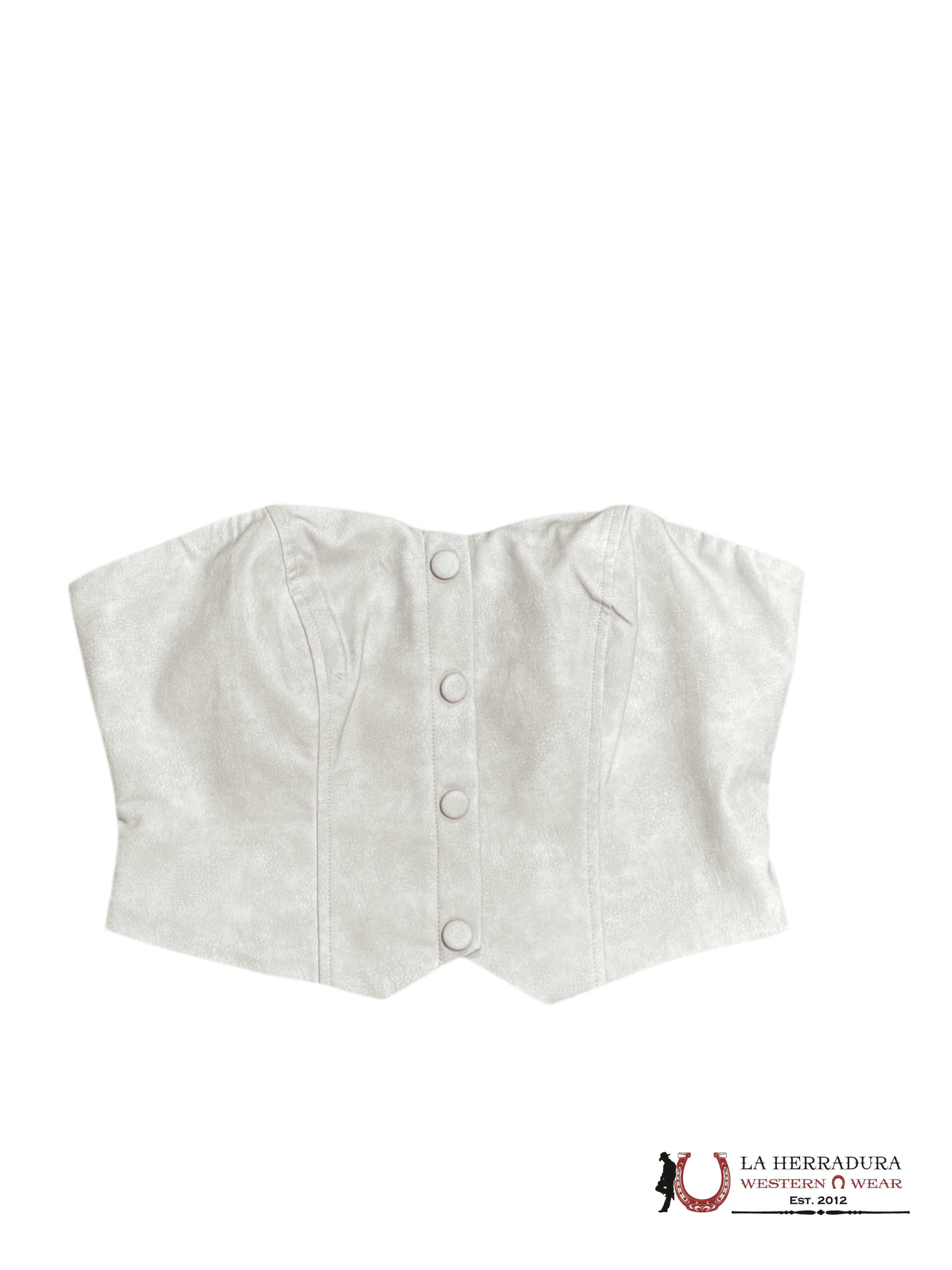 TICTOC BEIGE PLEATHER BUTTON TUBE TOP ROPA MUJERES