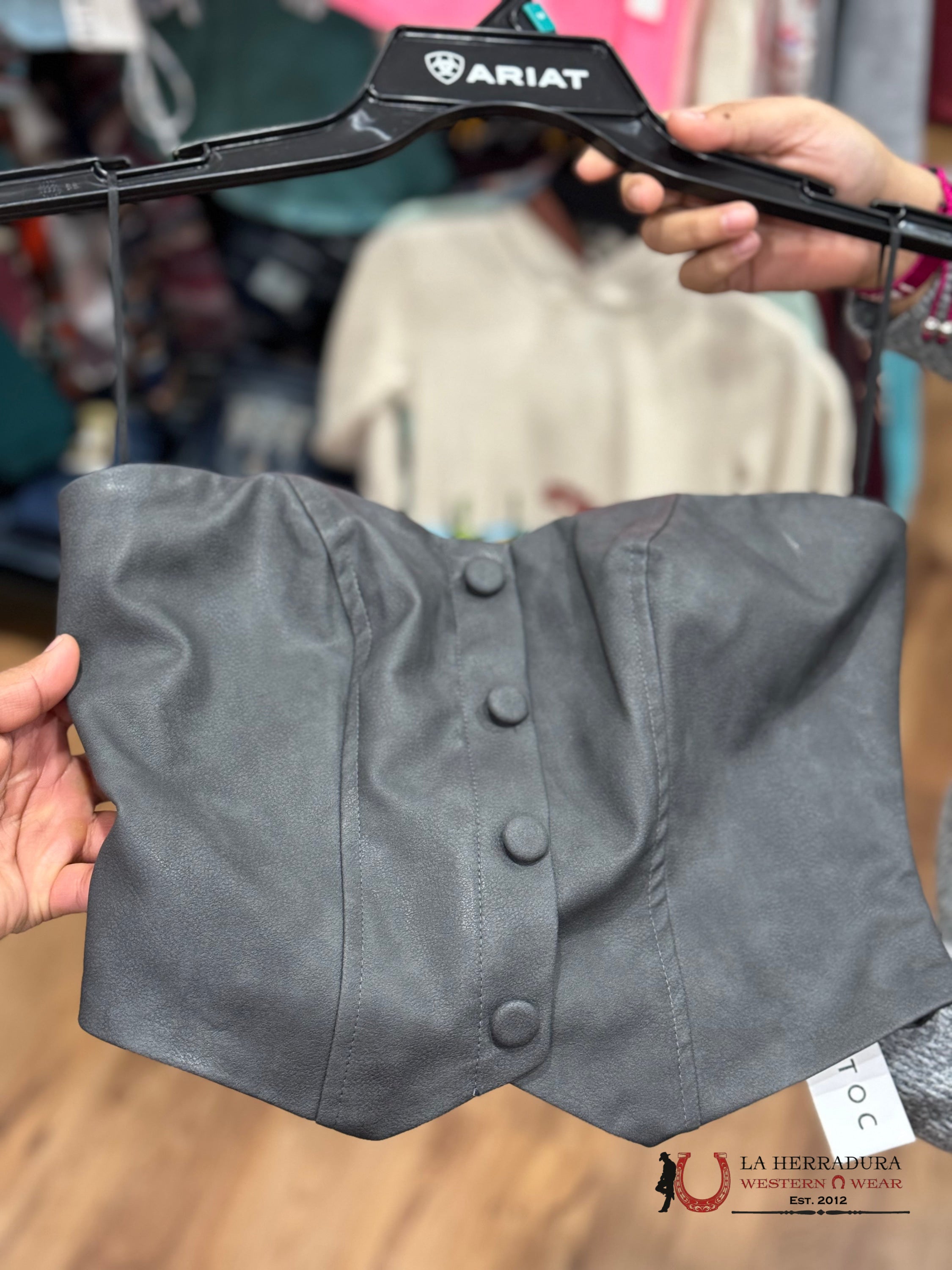 Tictoc Black Pleather Button Tube Top Ropa Mujeres