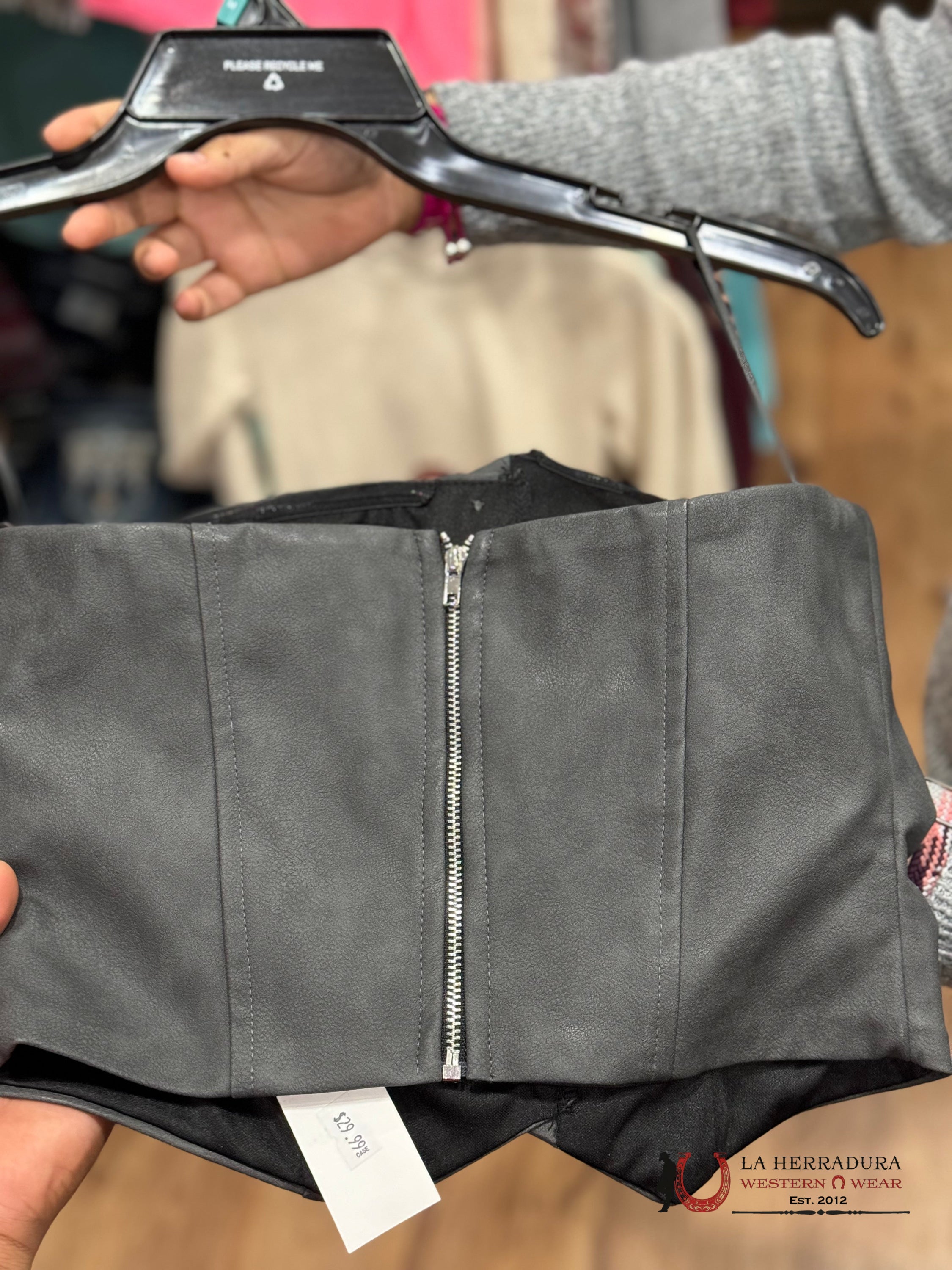 Tictoc Black Pleather Button Tube Top Ropa Mujeres