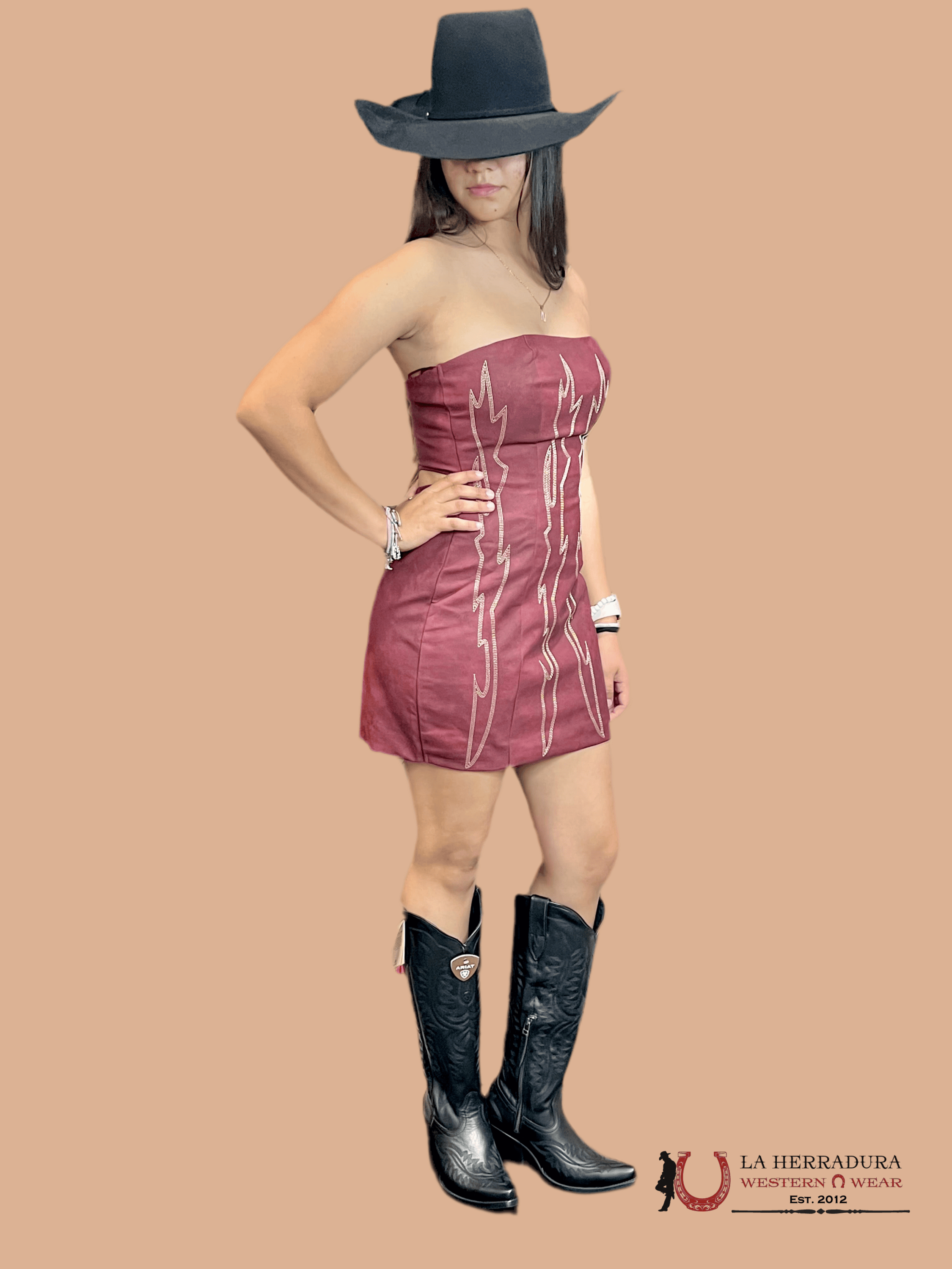 Tictoc Burgundy Mini Dress Ropa Mujeres