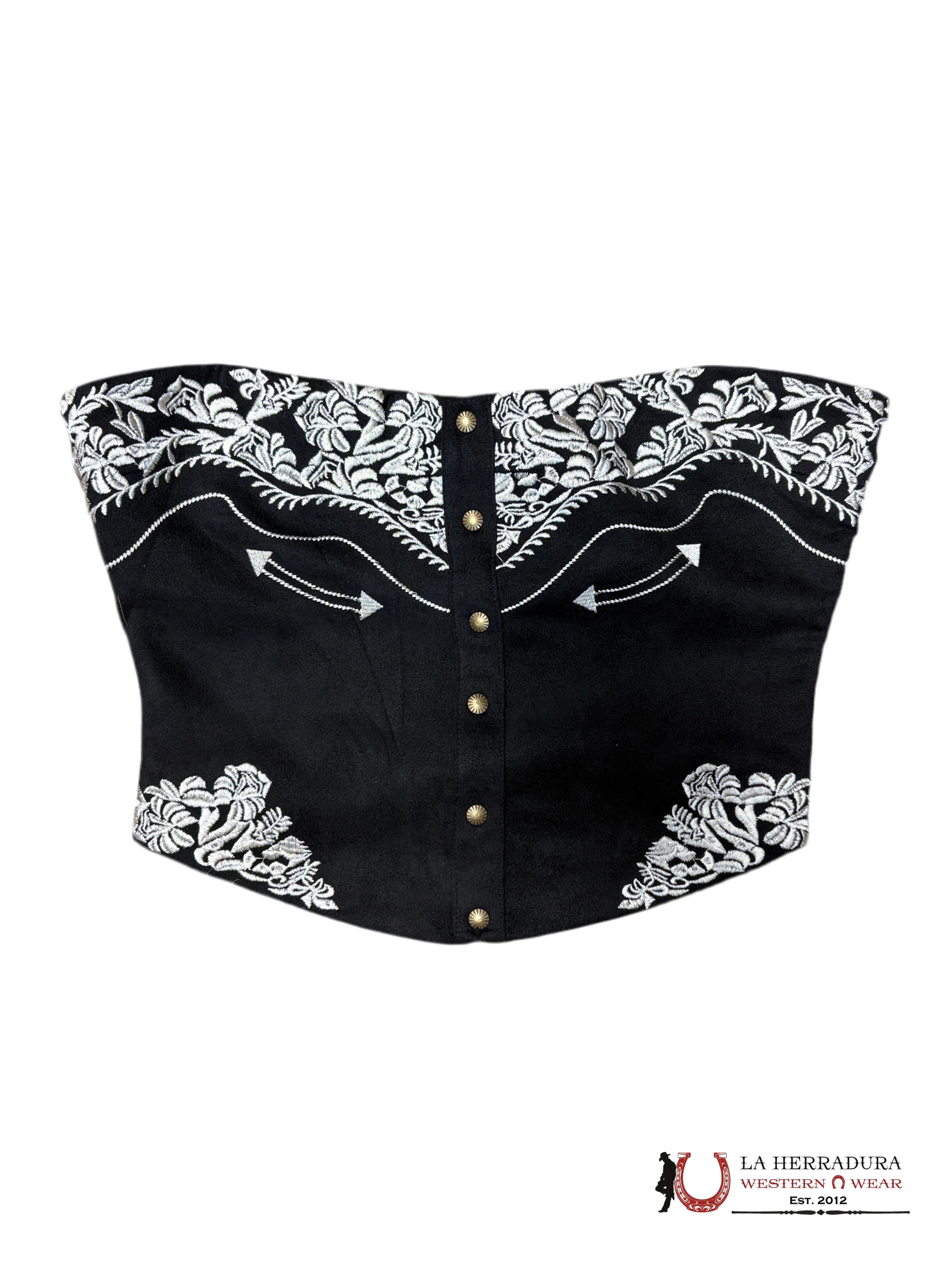 TICTOC TOP BLACK LIGHT BEIGE EMBROIDERY TA30268 ROPA MUJERES