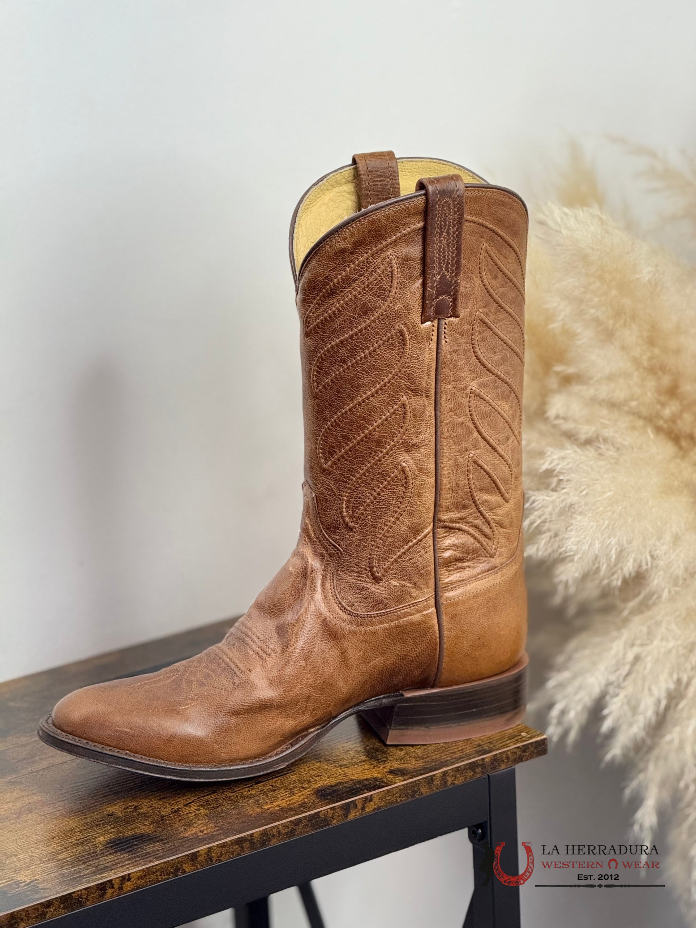 TONY LAMA LENADO TAN GOAT ROUND TOE EE #DR3038 BOTAS HOMBRES