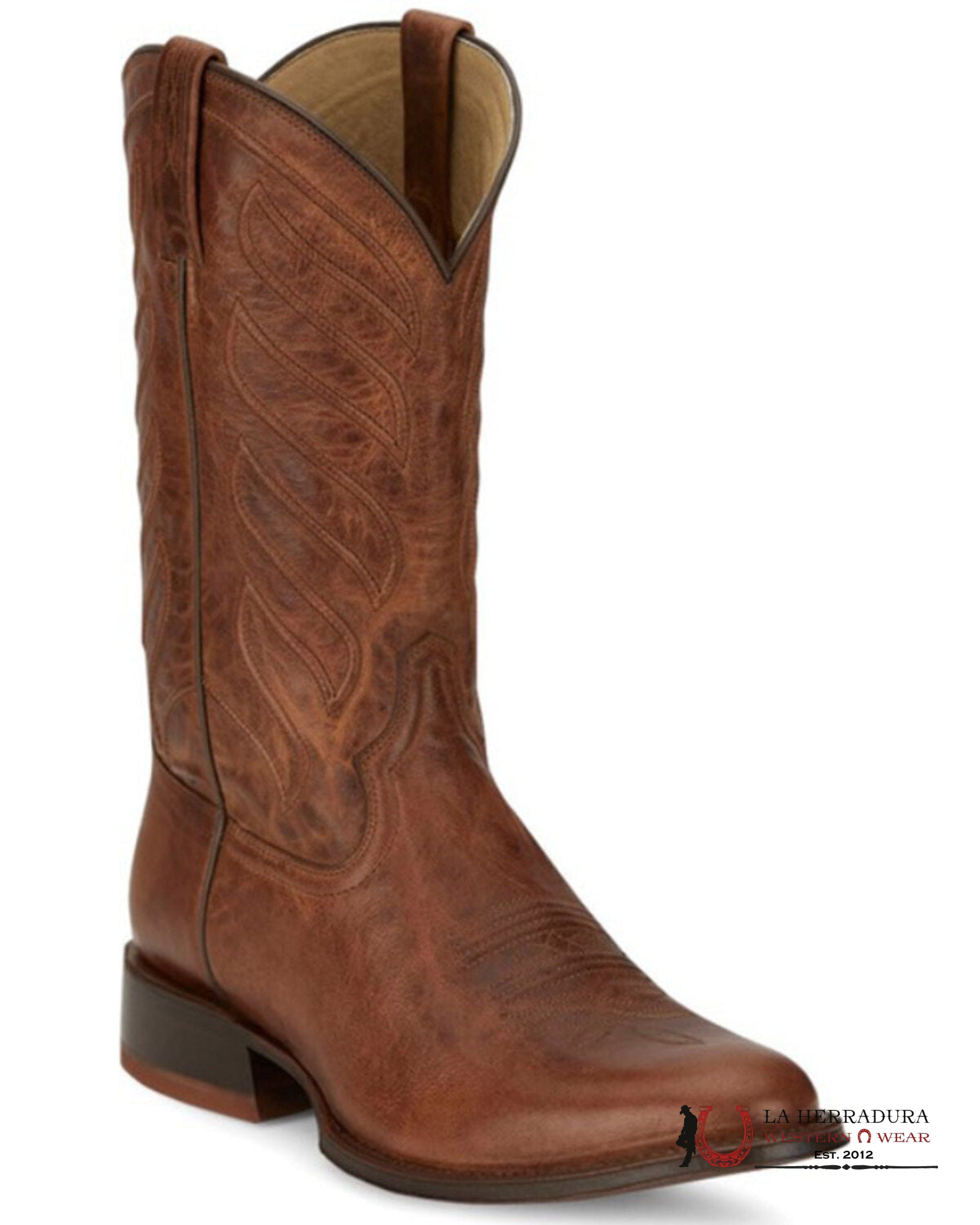 TONY LAMA MARCO COGNAC GOAT MEDIUM ROUND TOE STYLE #DR3053 BOTAS HOMBRES