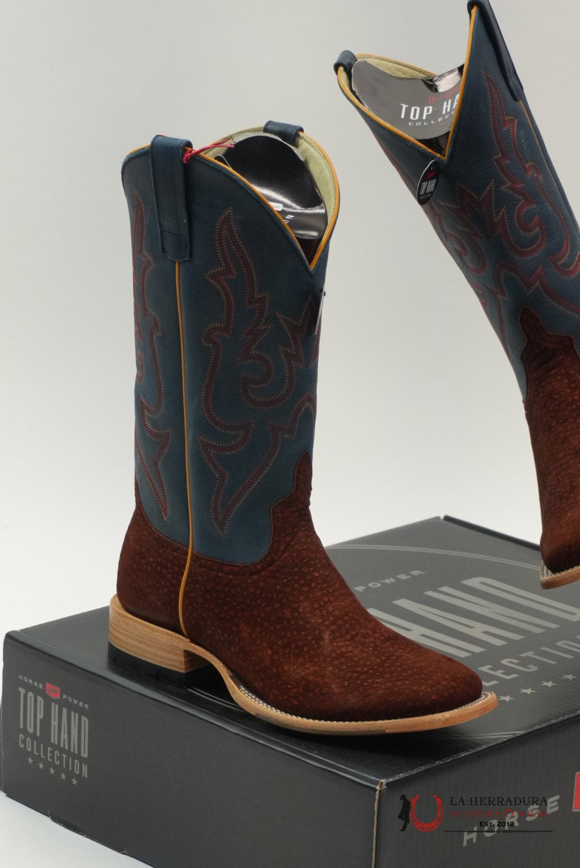 TOP HAND COLLECTION MEN BOOTS RUST CARPINCHO SOUL OLD ATLANTIC SQUARE TOE HP8081 BOTAS HOMBRES