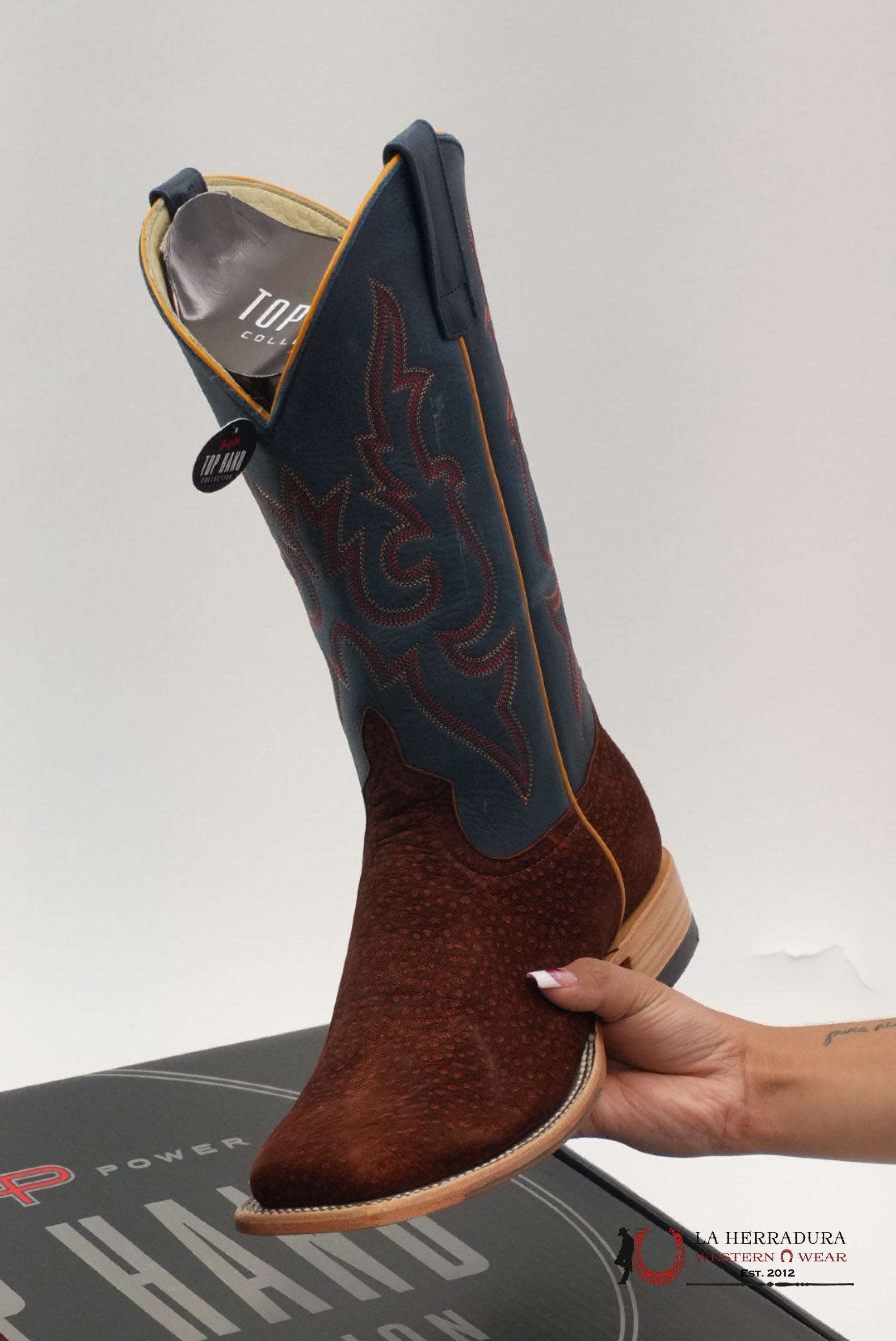 TOP HAND COLLECTION MEN BOOTS RUST CARPINCHO SOUL OLD ATLANTIC SQUARE TOE HP8081 BOTAS HOMBRES