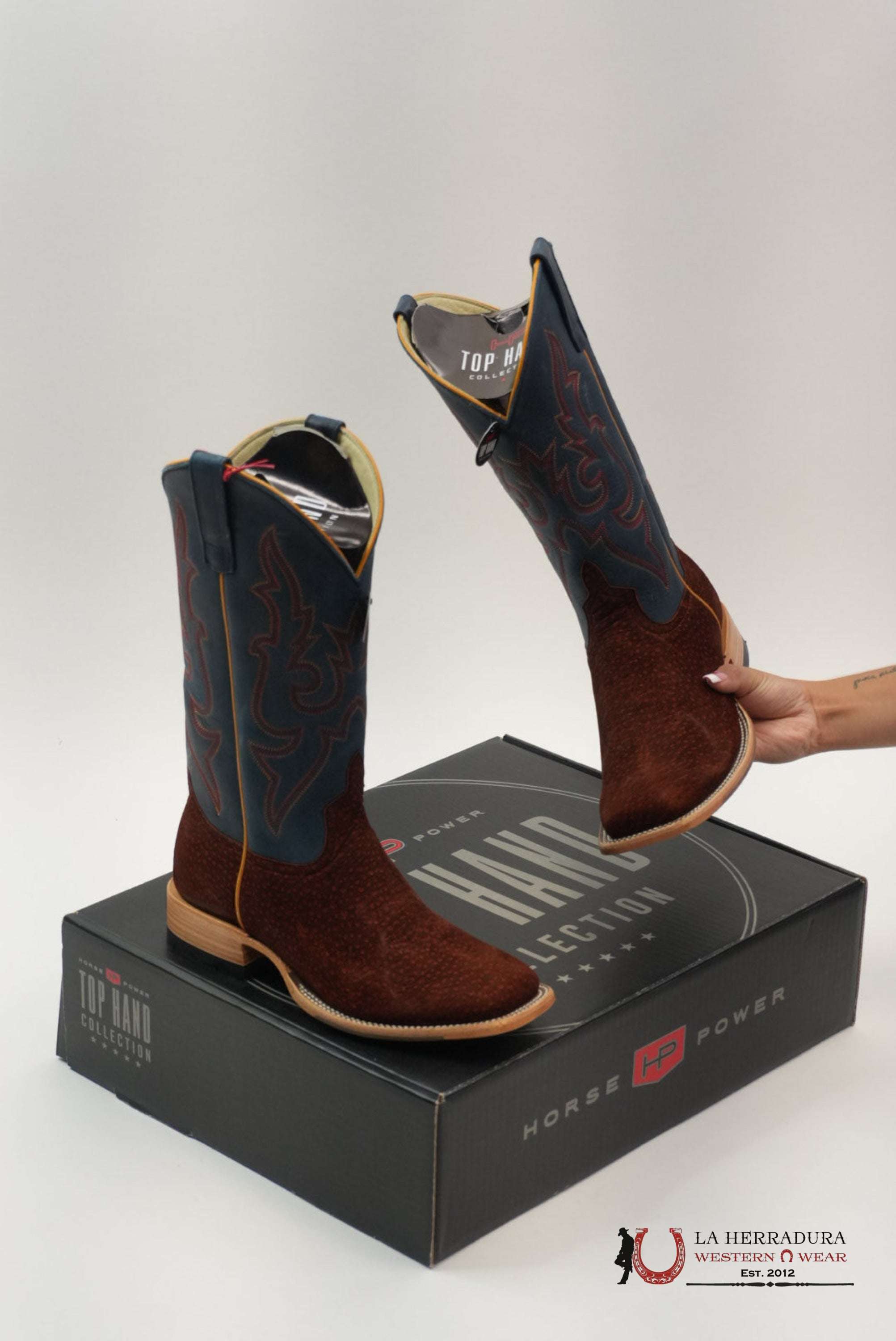 TOP HAND COLLECTION MEN BOOTS RUST CARPINCHO SOUL OLD ATLANTIC SQUARE TOE HP8081 BOTAS HOMBRES