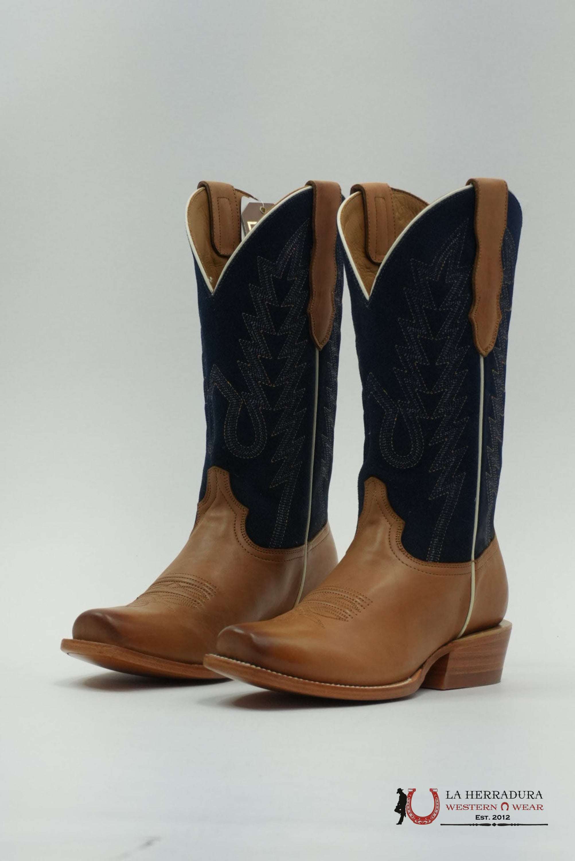 TORO SENTADO CLAYTON GOLD/GAMUZA AZUL MARINO BOTAS HOMBRES