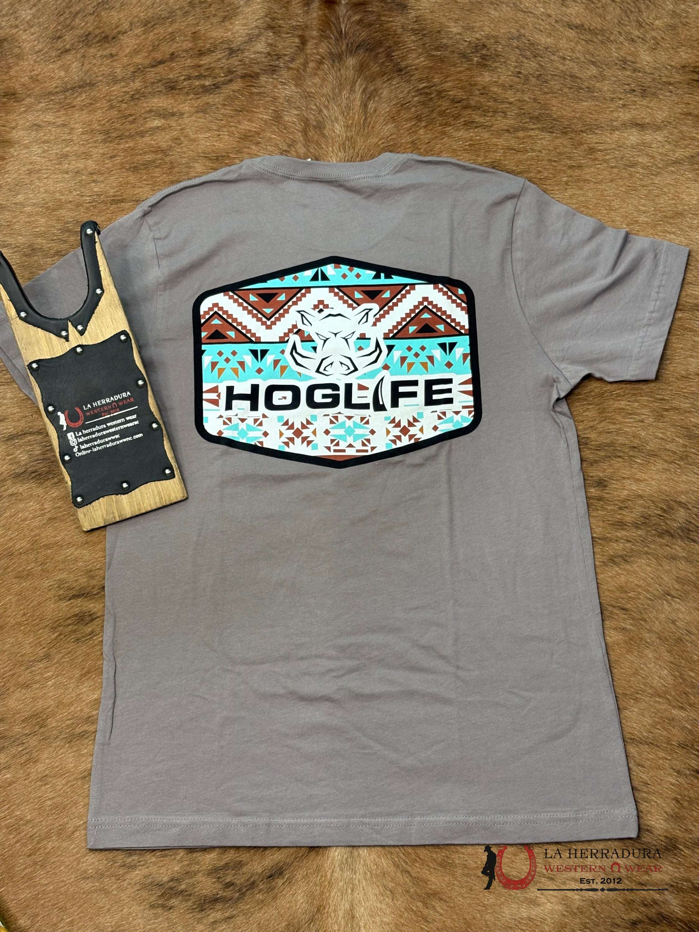 TSHIRT HOGLIFE BROWN AZTEC NIÑOS