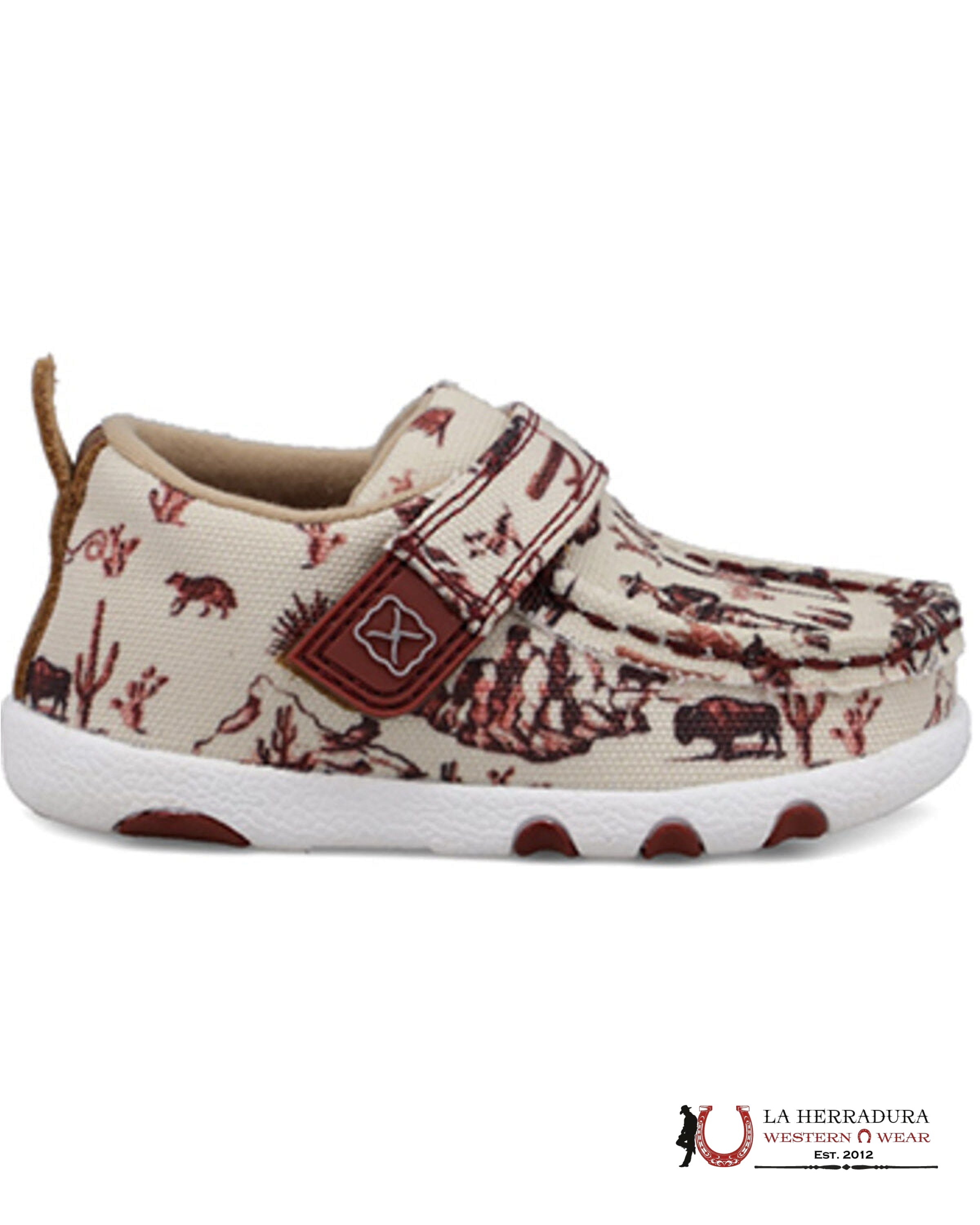 TWISTED X BABY MAROON & IVORY SHOSE ICA0028 NIÑOS