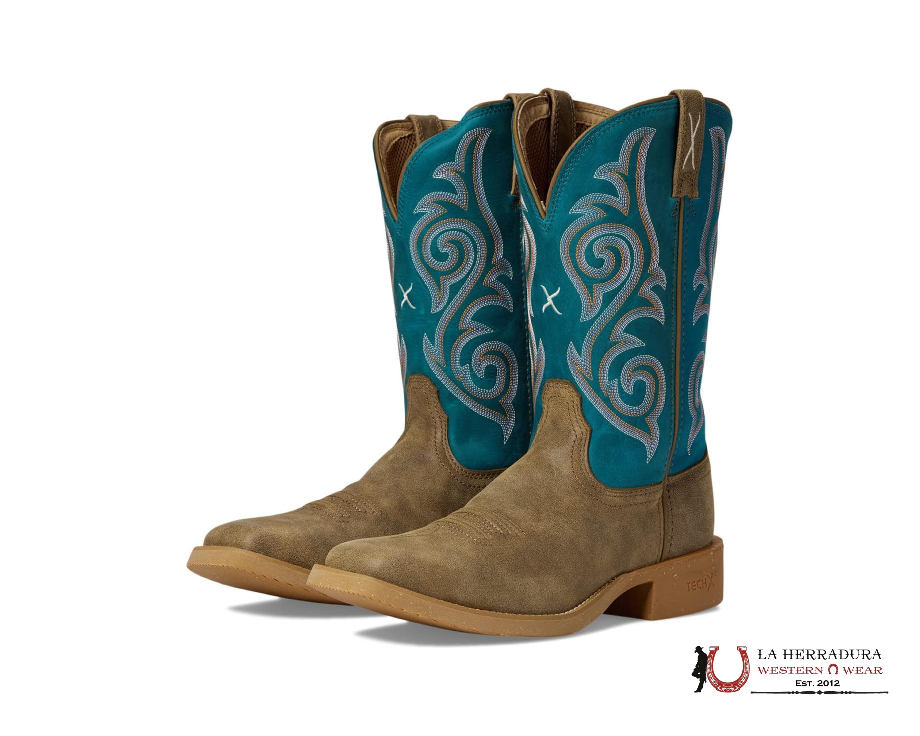 TWISTED X BOMBER STORMY BLUE SQUARE TOE WOMENS BOTAS MUJERES