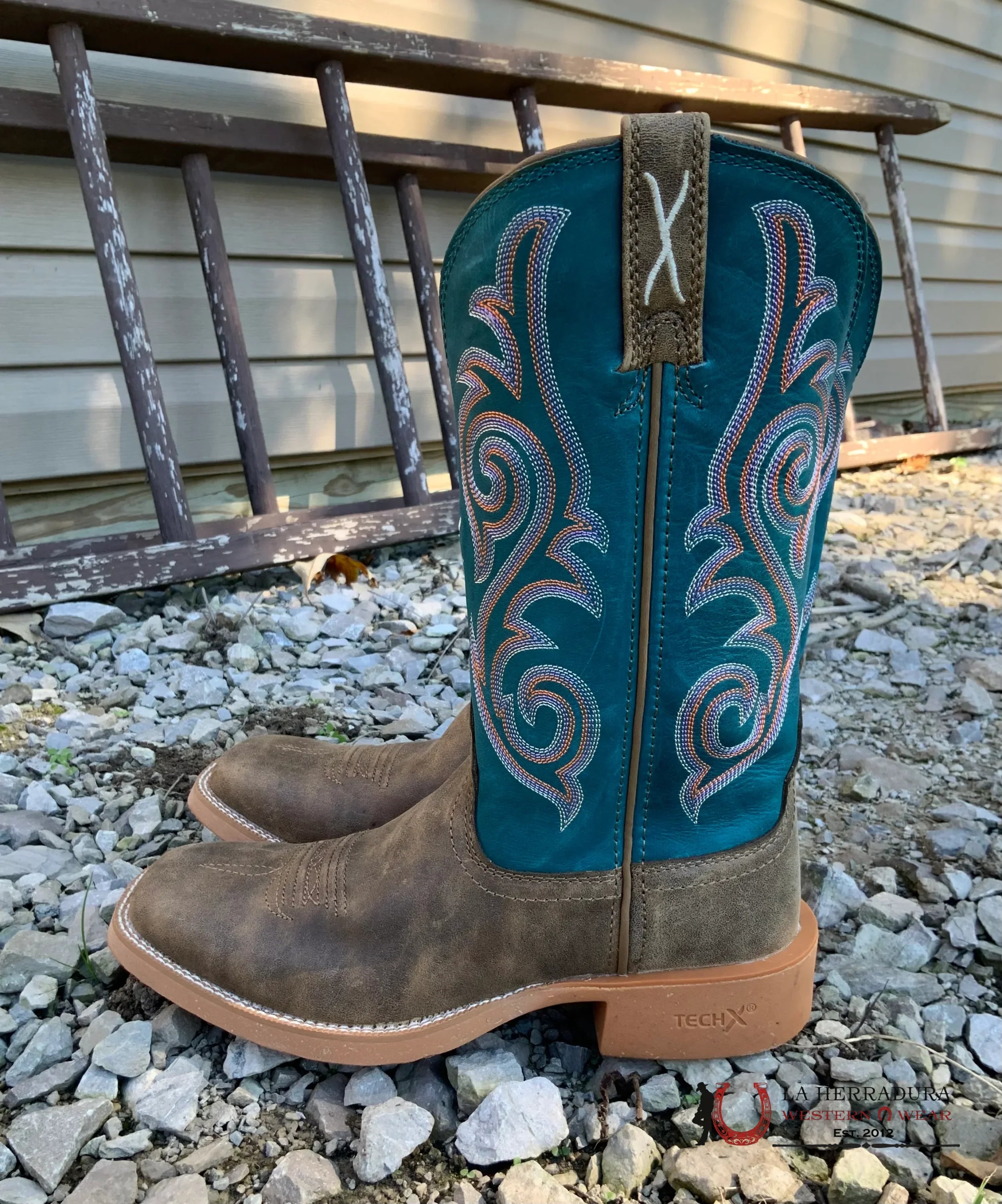 TWISTED X BOMBER STORMY BLUE SQUARE TOE WOMENS BOTAS MUJERES