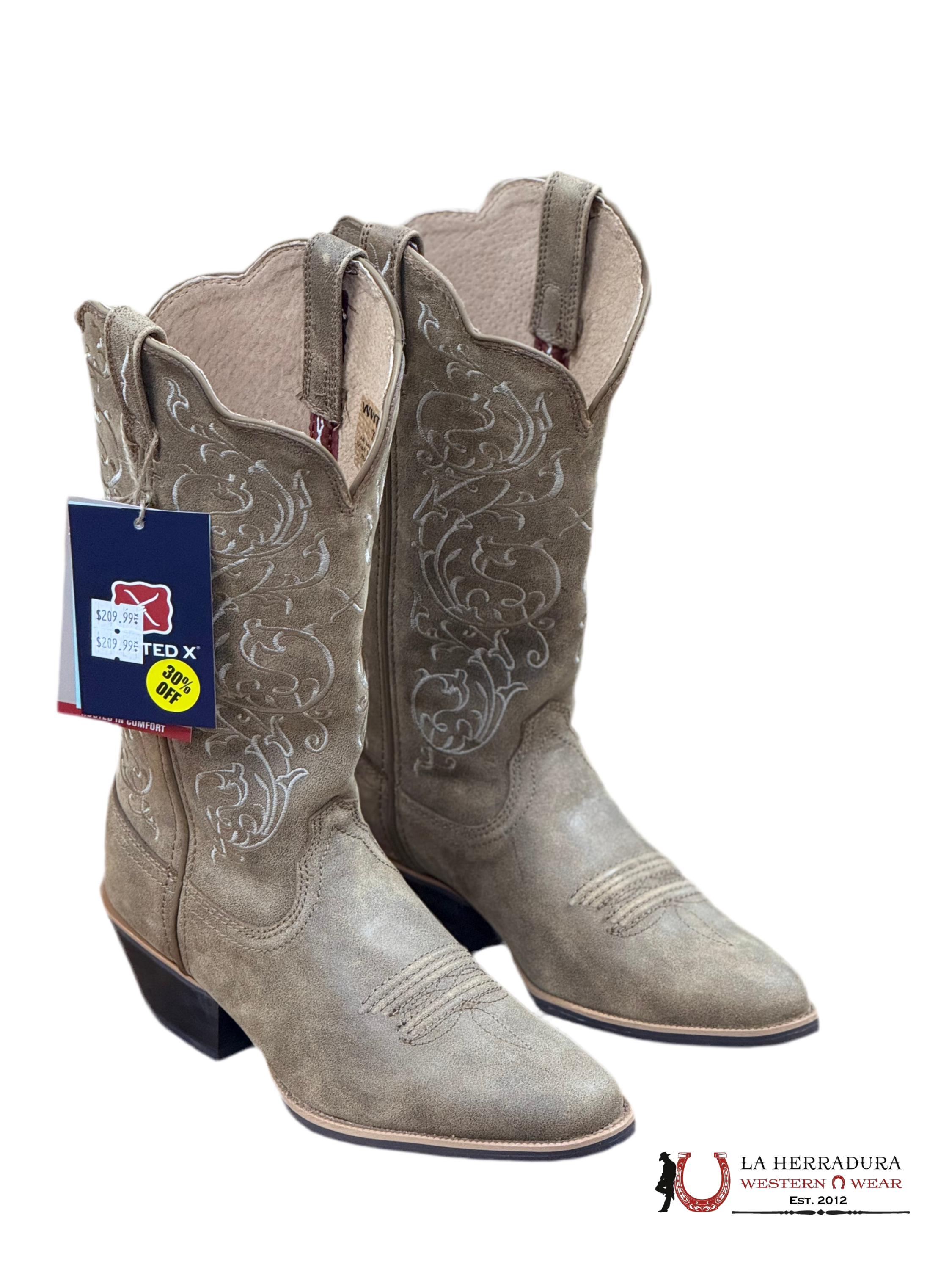 TWISTED X BOOTS TAN AND TAM RAMAS OVAL BOTAS MUJERES