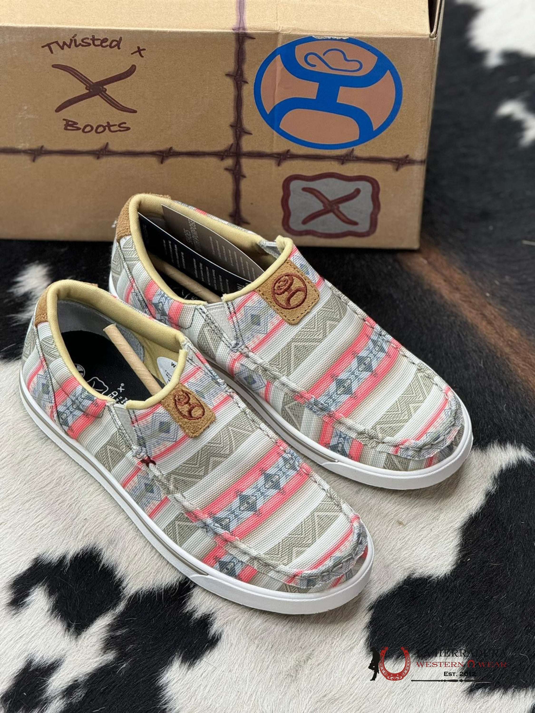 Zapatos Twisted X Hooey Slip On Loper Pink Multi Mujeres