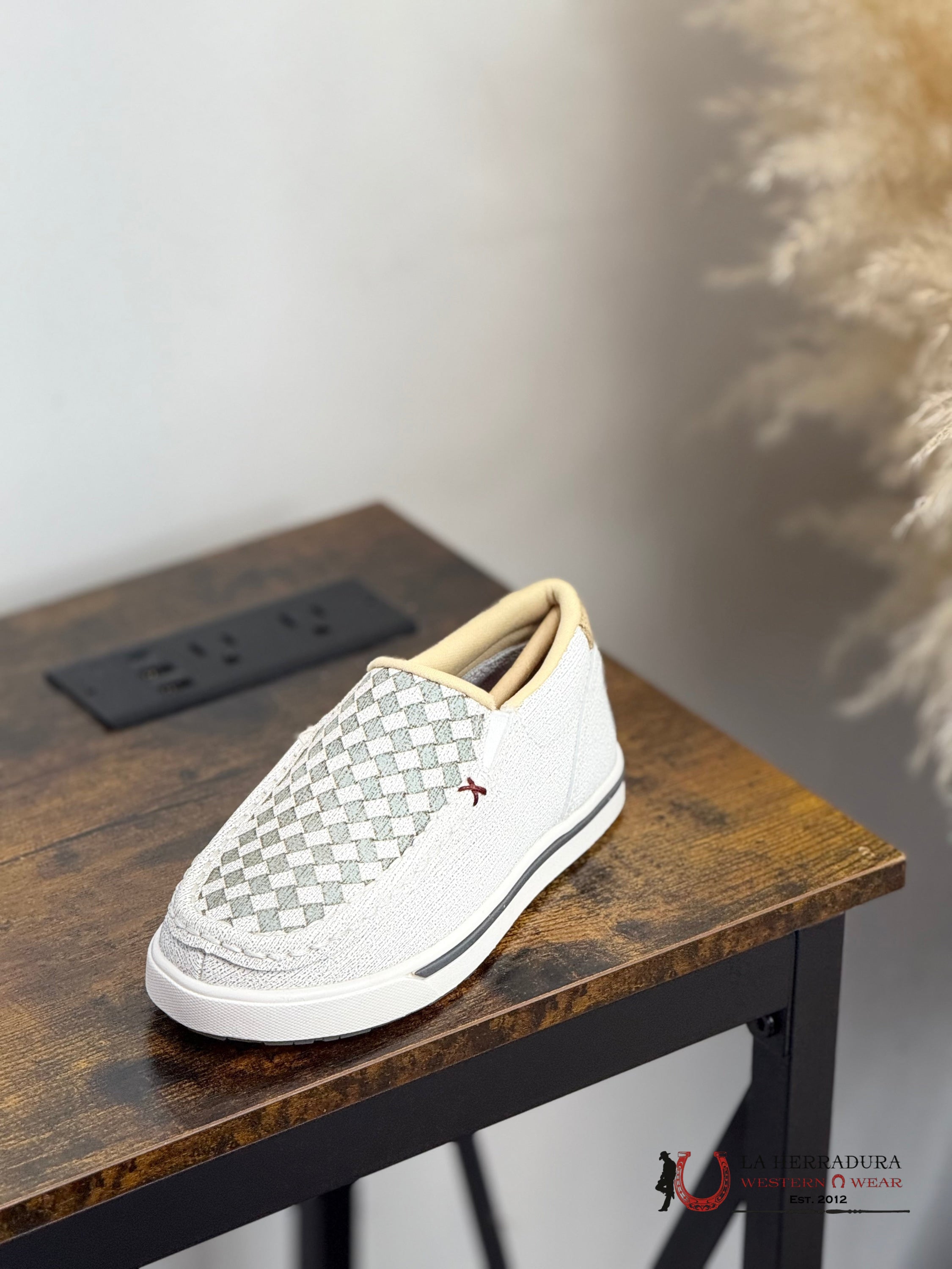 TWISTED X KIDS SLIP-ON KICKS WHITE & GREY -YCA0022 NIÑOS