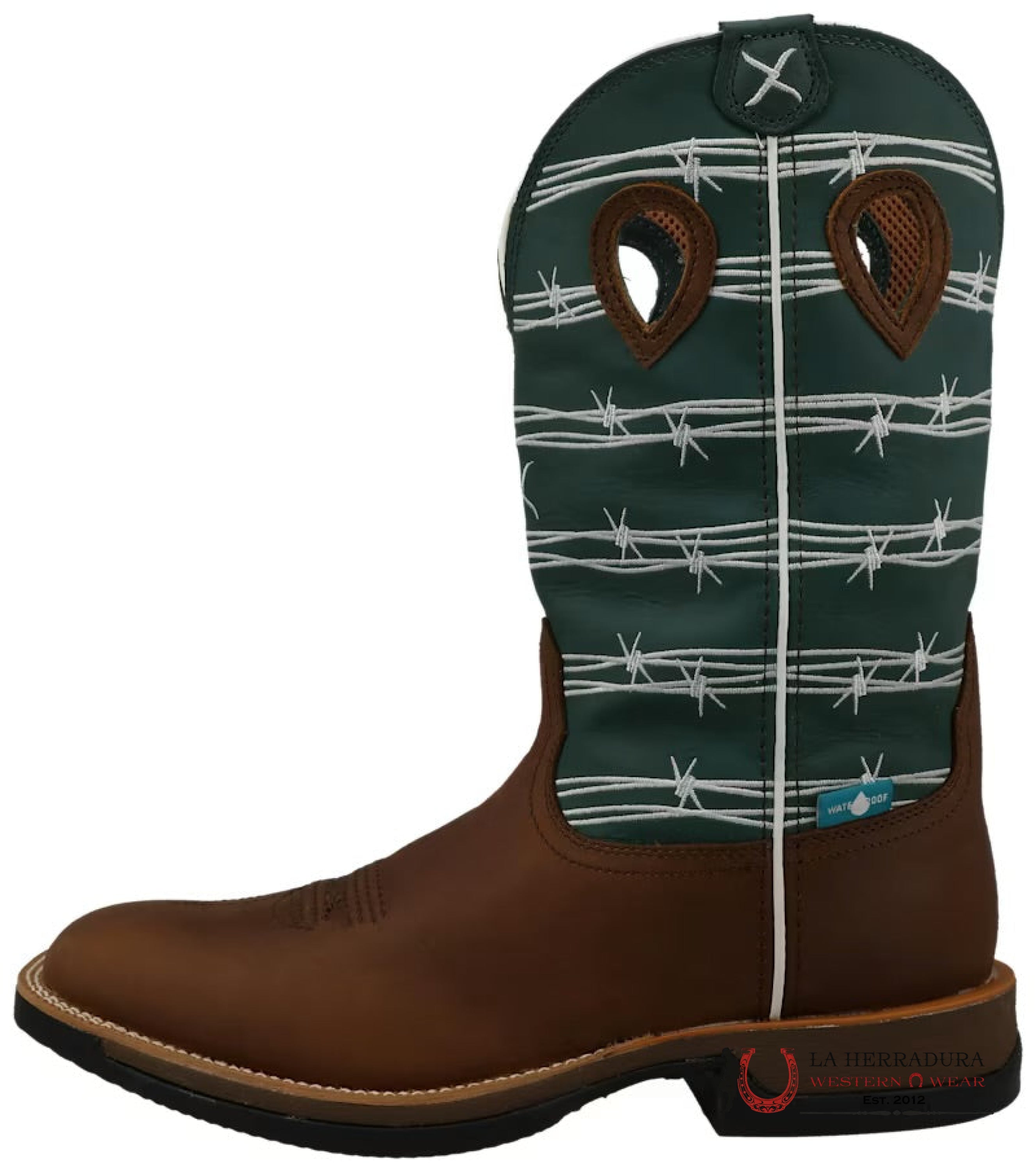 TWISTED X MENS BOOTS OILED SADDLE & GREEN-BLUE SLATE MXWW001