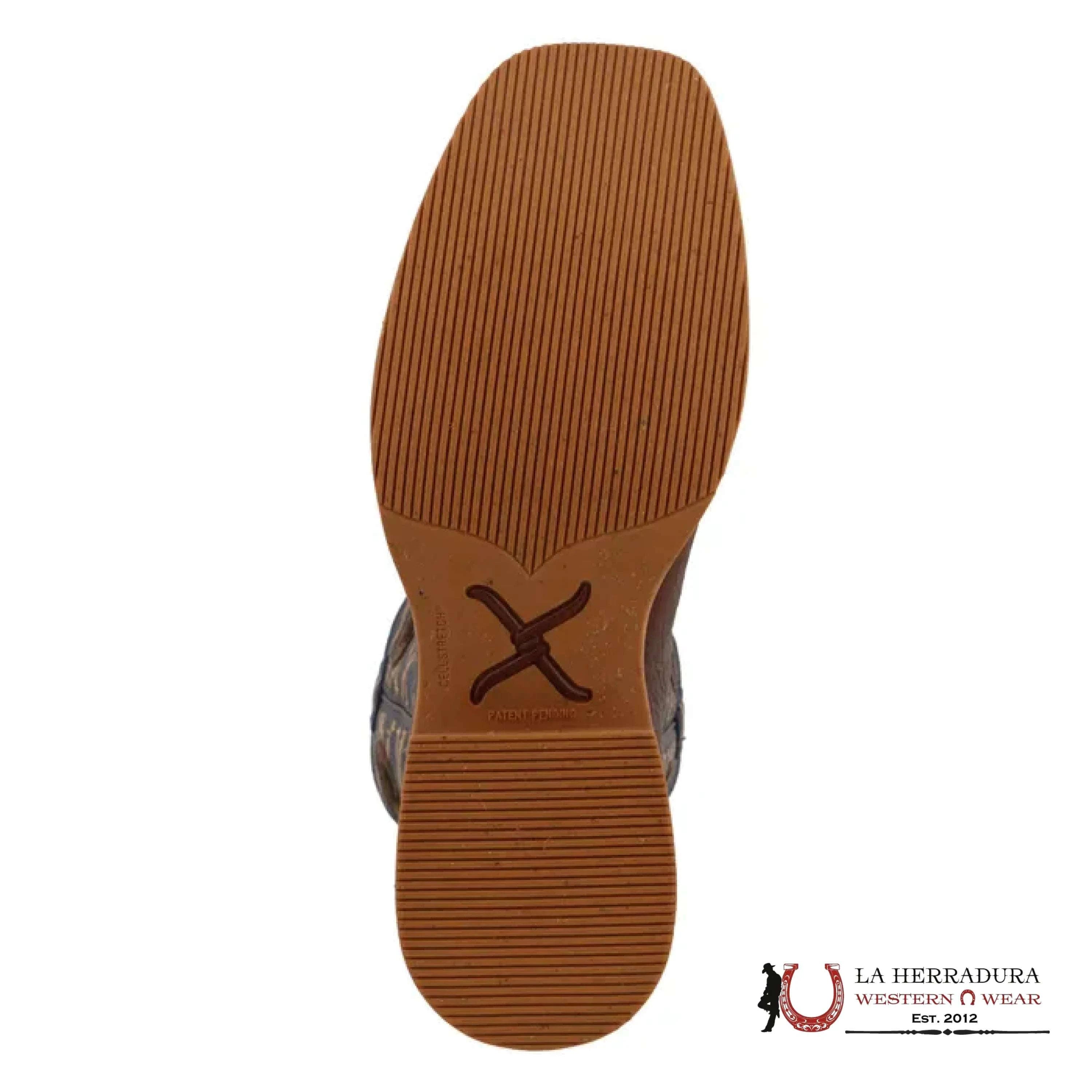 TWISTED X MENS BOOTS RUSTIC BROWN & NAVY MXTR004