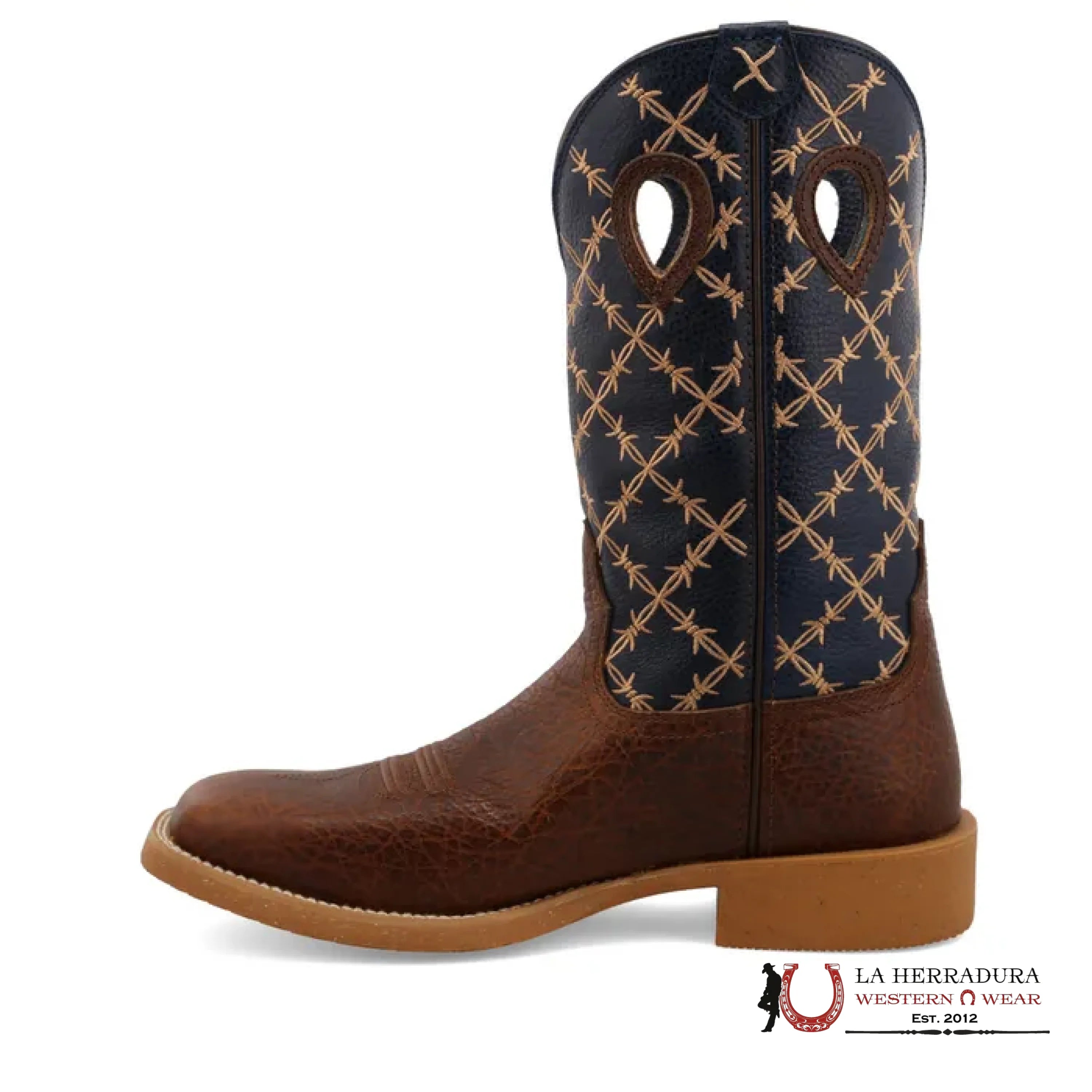 TWISTED X MENS BOOTS RUSTIC BROWN & NAVY MXTR004