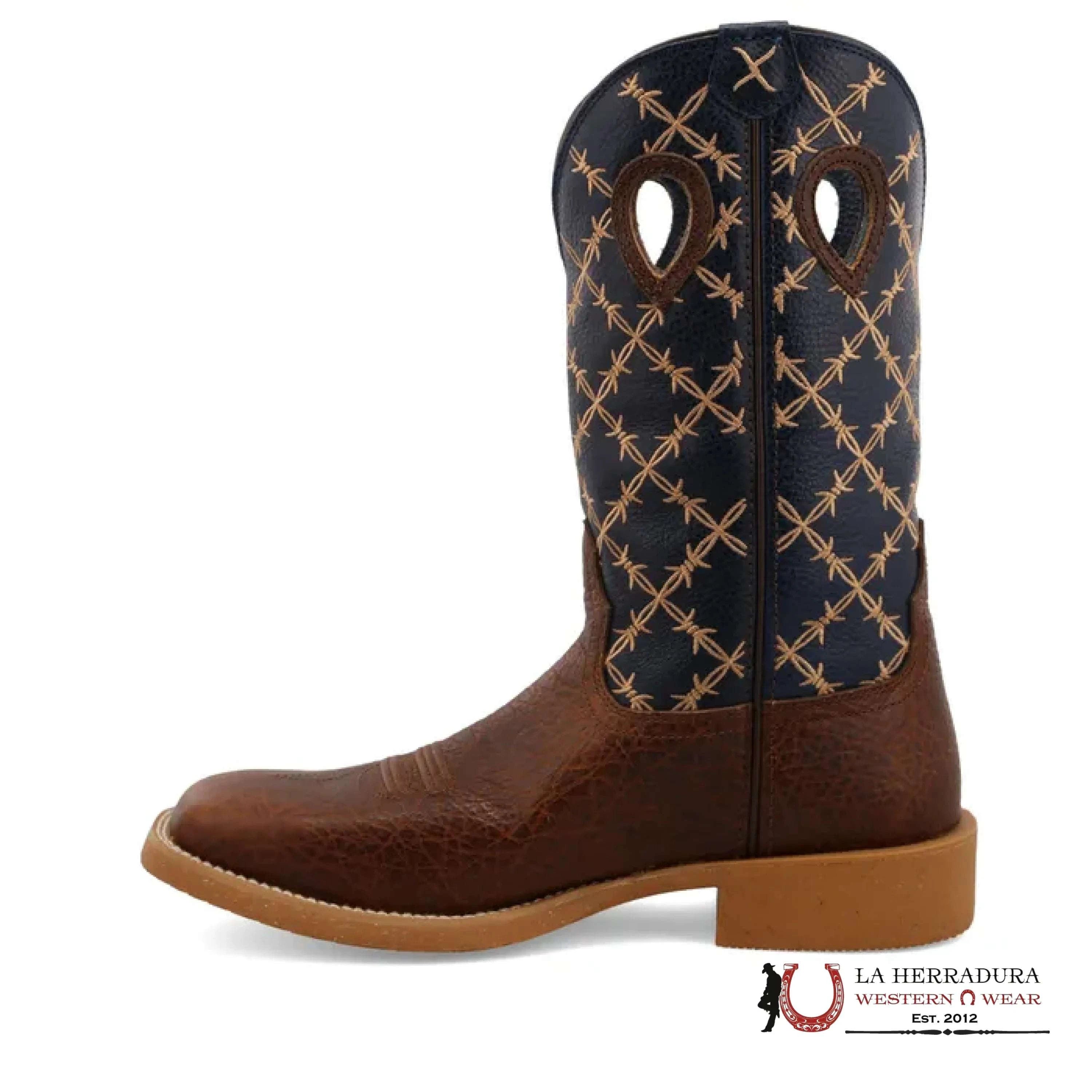 TWISTED X MENS BOOTS RUSTIC BROWN & NAVY MXTR004