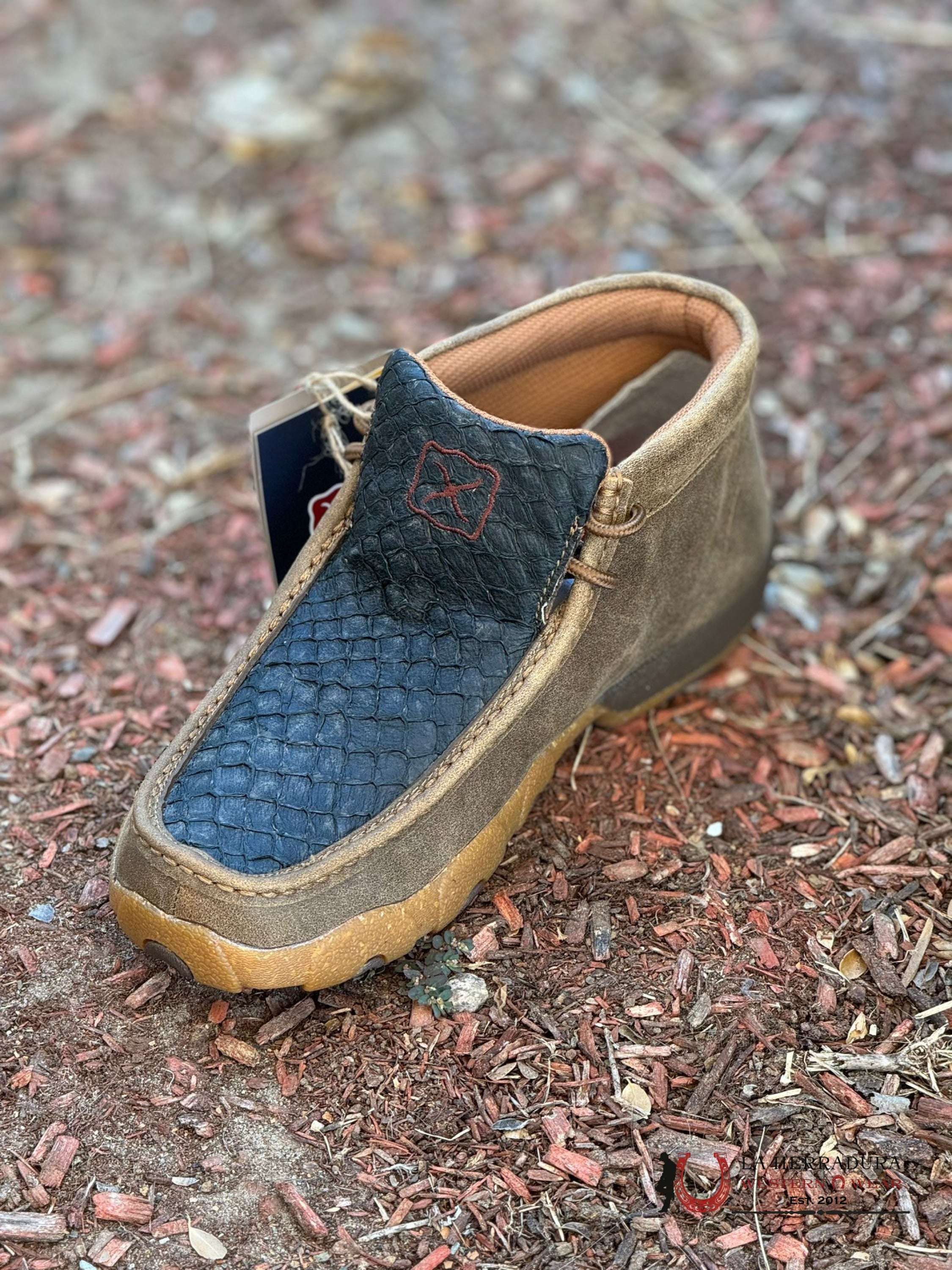 Twisted X Mens Chukka Driving Moc Black & Bomber Casual Shoe Zapatos Hombres