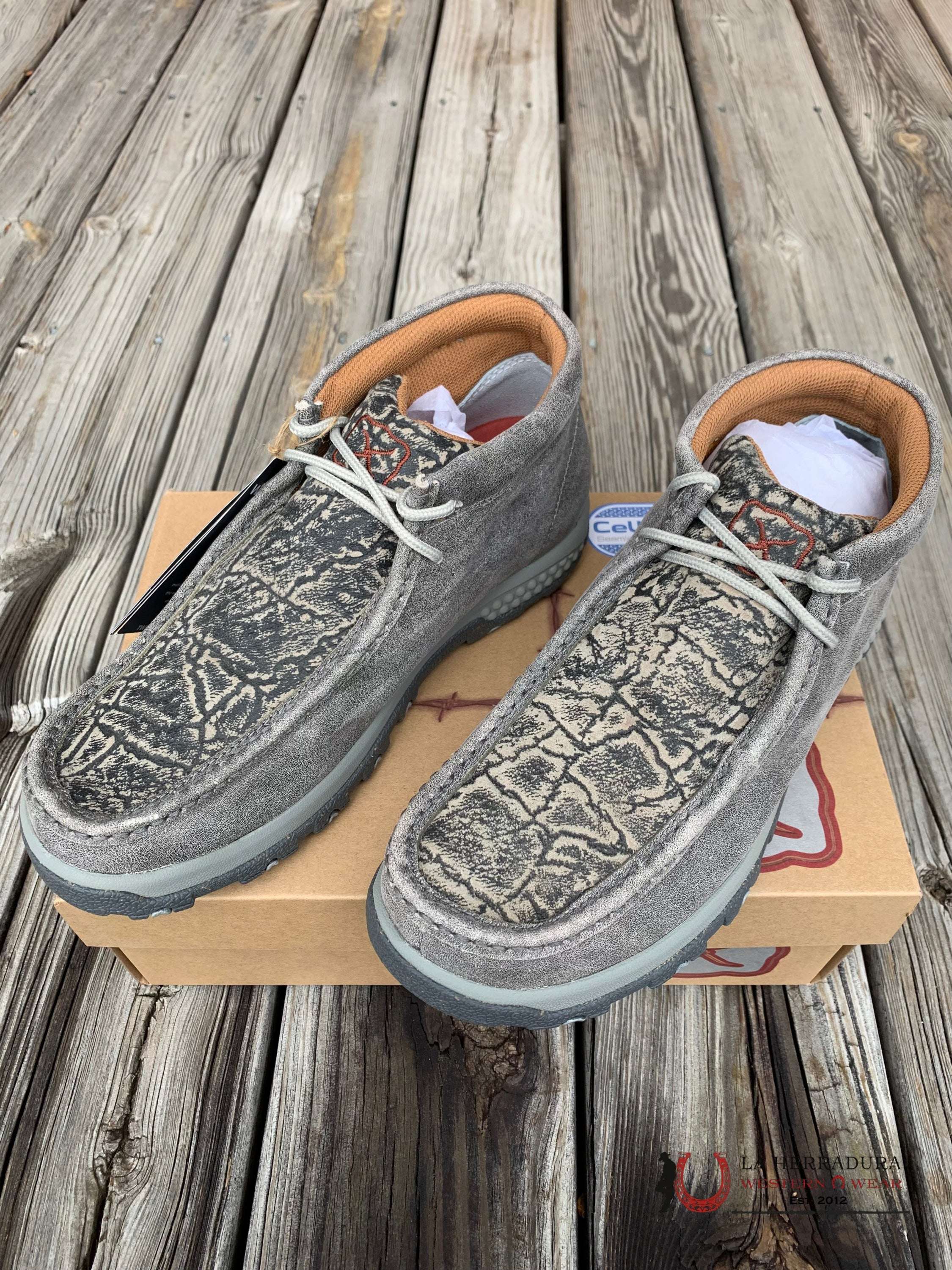 Twisted X Mens Chukka Driving Moc Grey & Elephant Casual Shoes Zapatos Hombres