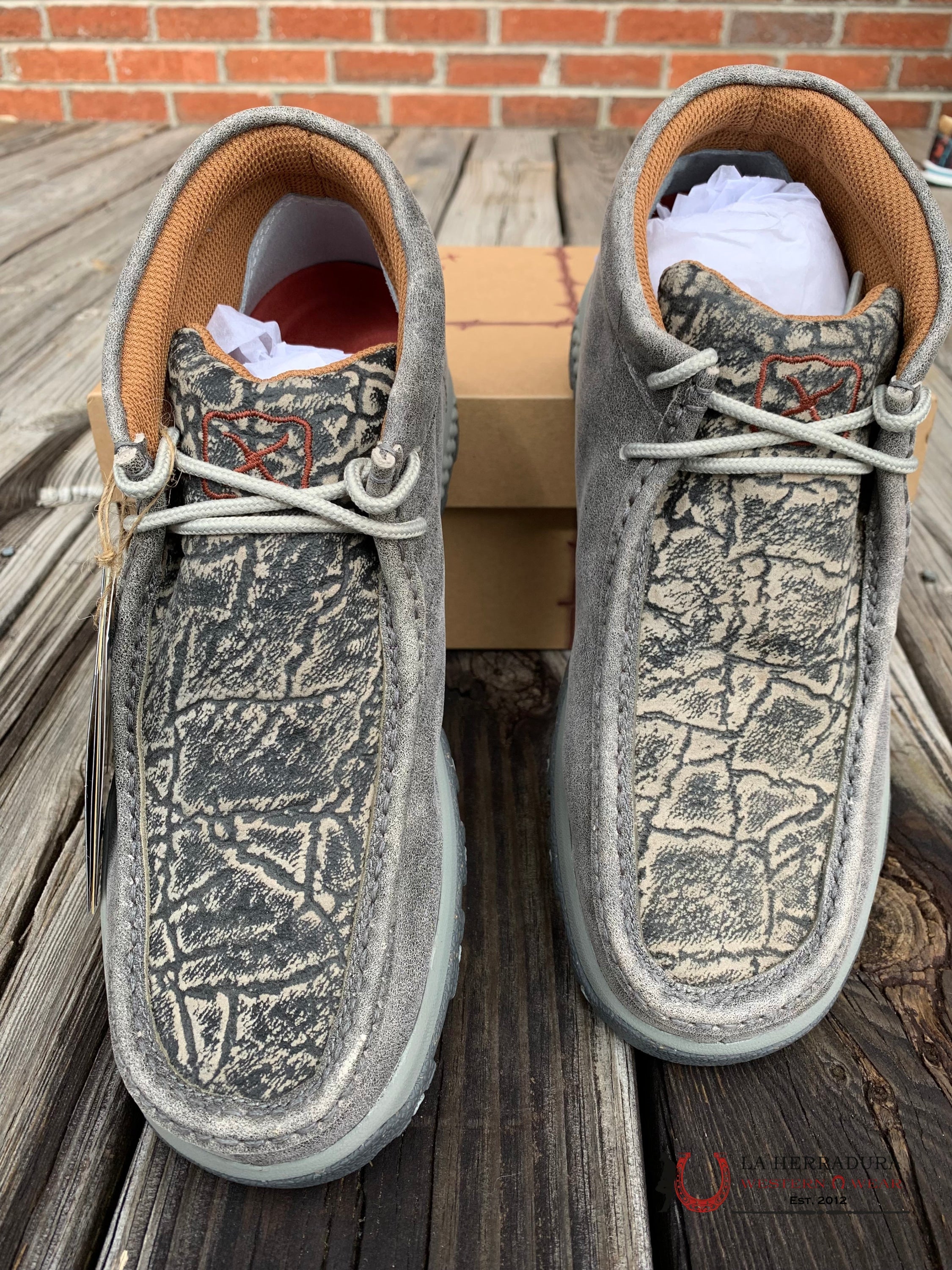 Twisted X Mens Chukka Driving Moc Grey & Elephant Casual Shoes Zapatos Hombres