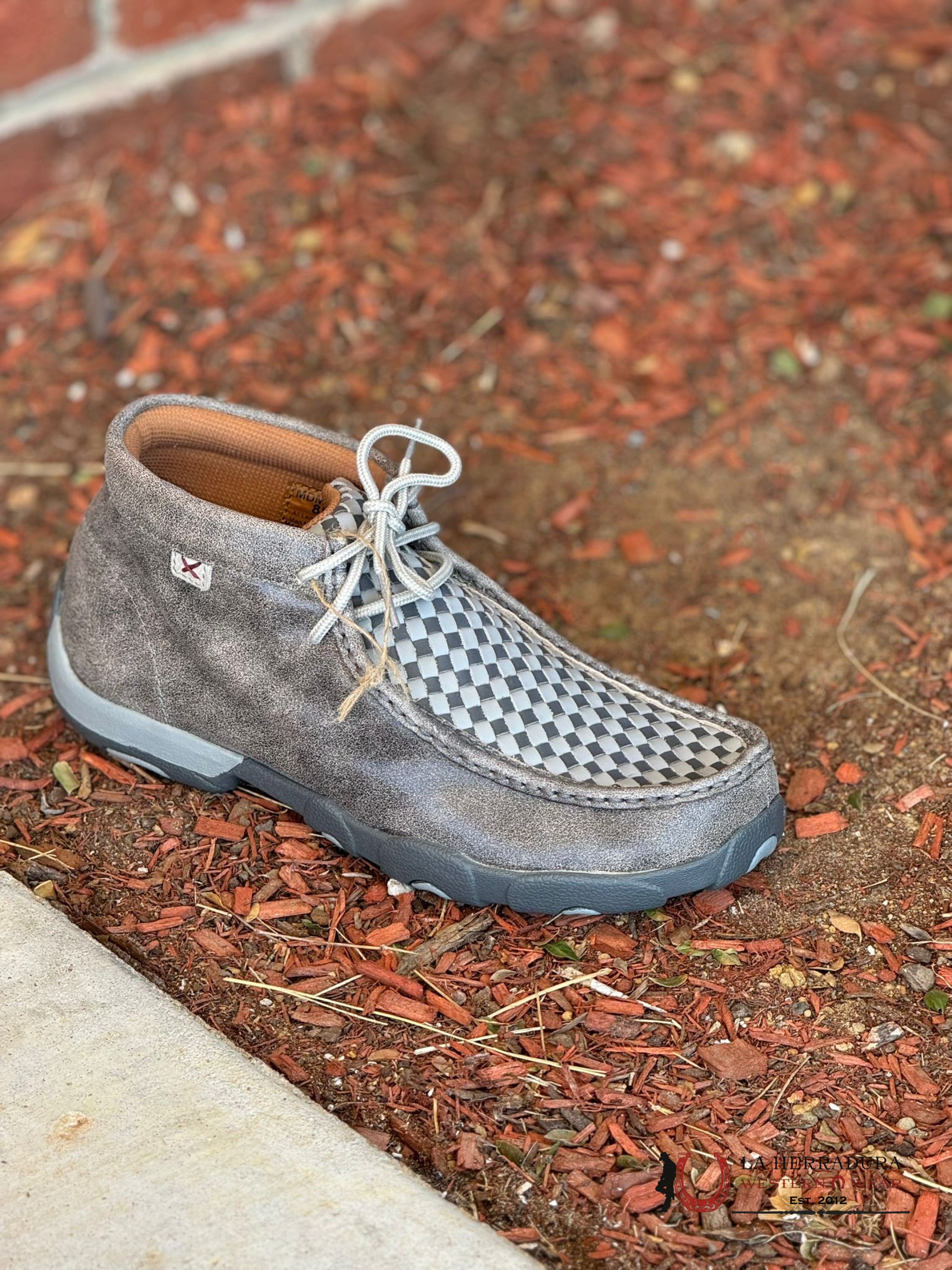 Twisted X Mens Driving Moc Grey Tejido Bomber Casual Shoe Zapatos Hombres