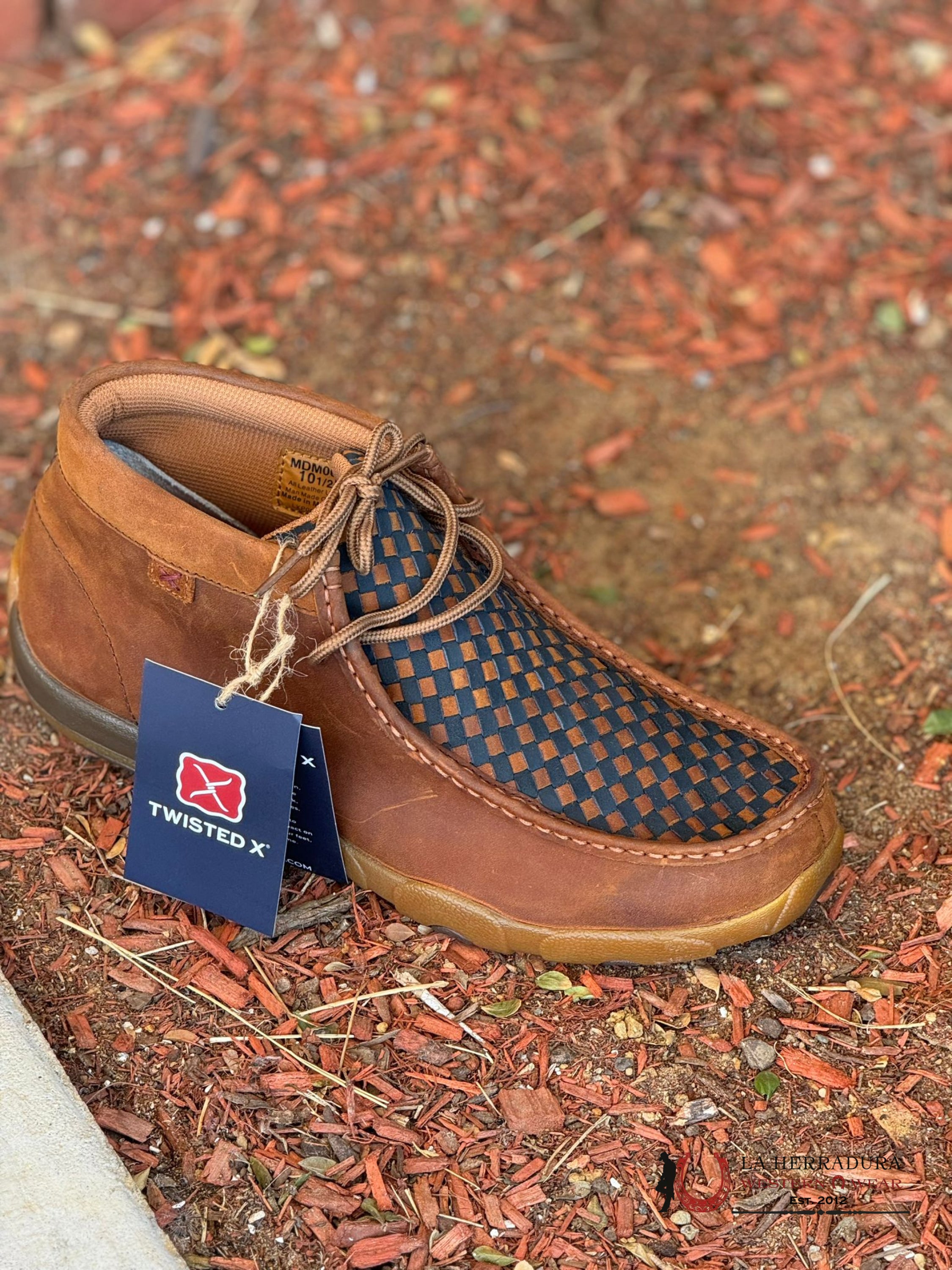 Twisted X Mens Driving Moc Oiled Saddle Blue Casual Shoe Zapatos Hombres