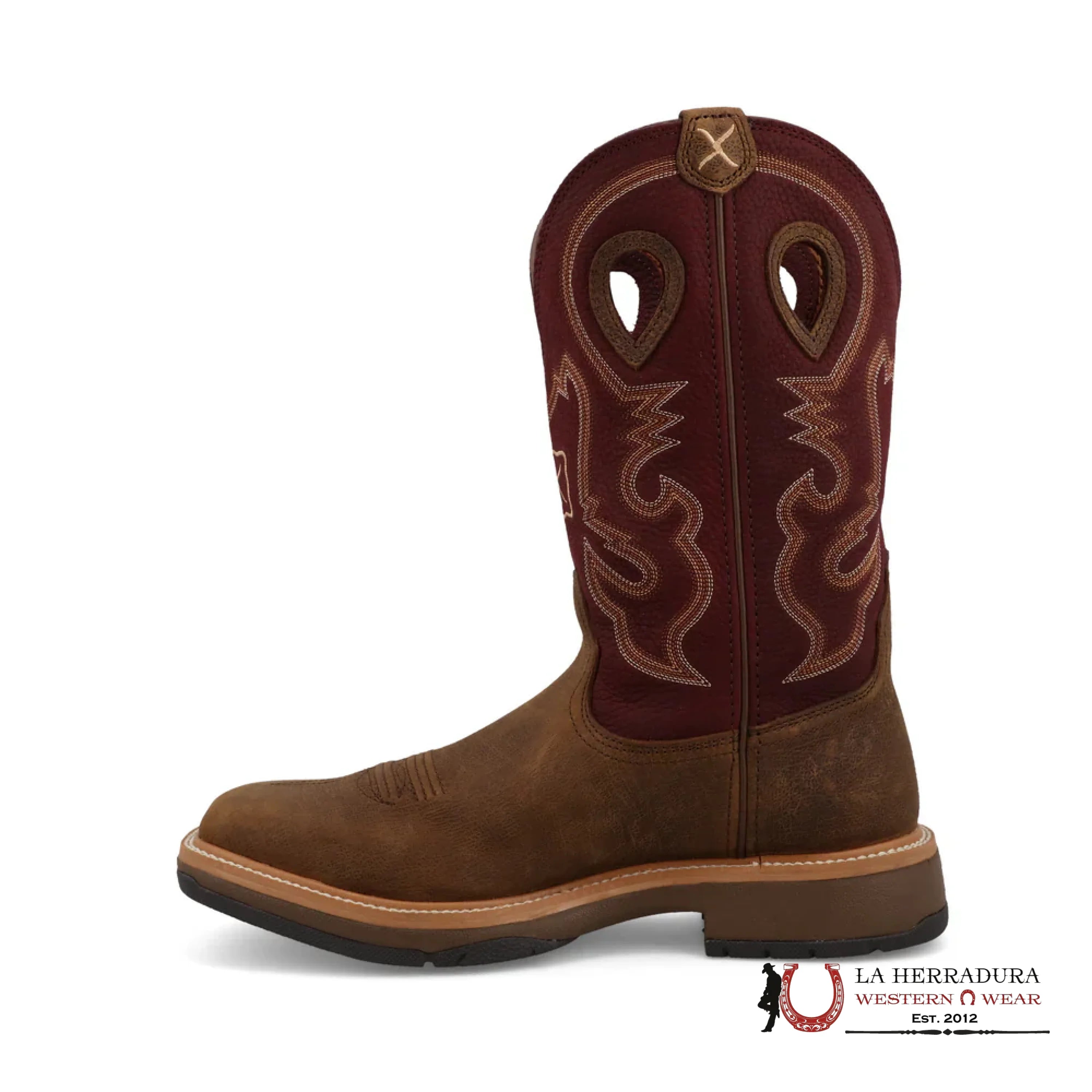 TWISTED X MENS WORK BOOT BRUNETTE & OXBLOOD MHM0025