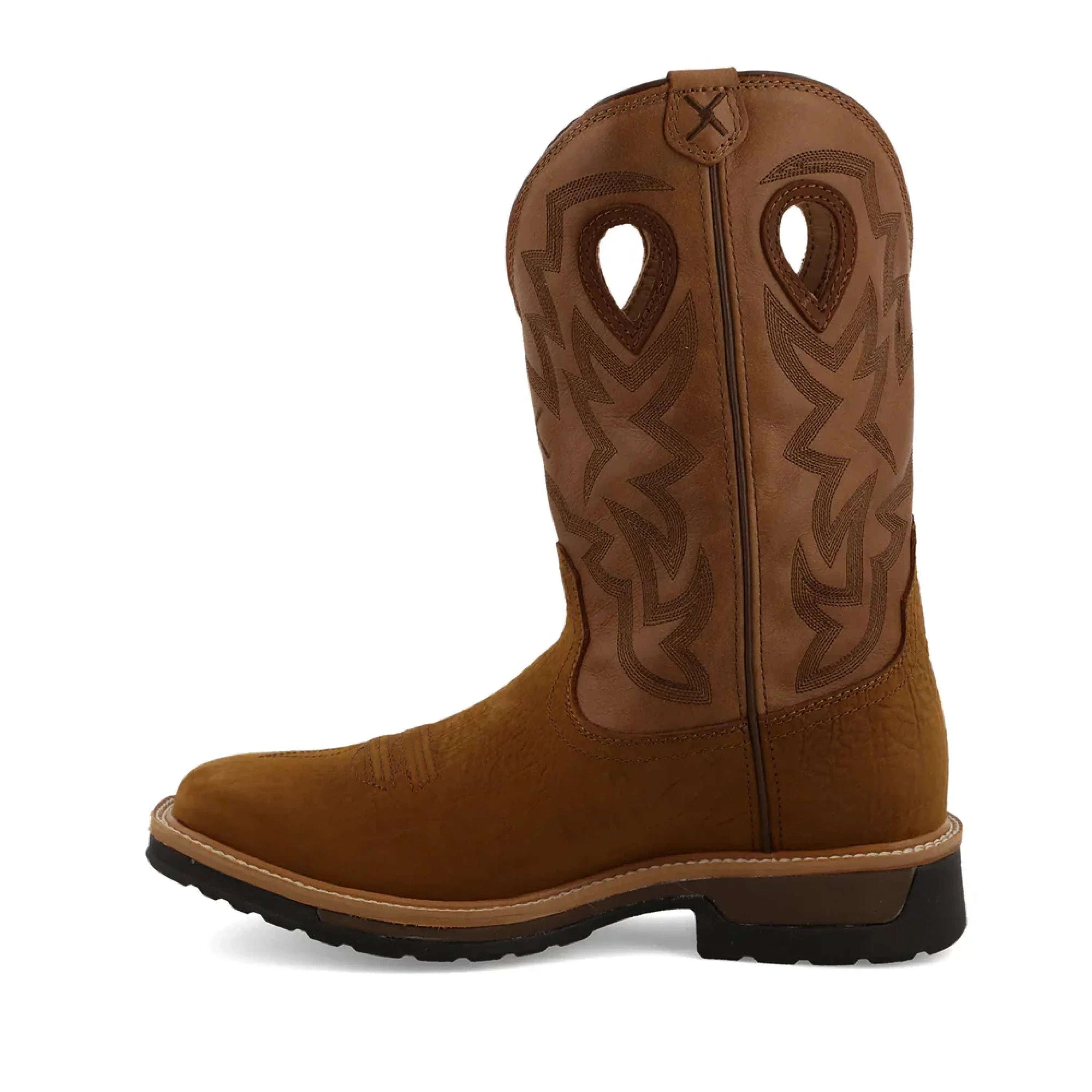 TWISTED X MENS WORK BOOTS LITE COWBOY COMP TOE BARK BROWN/TAN MLCCW05