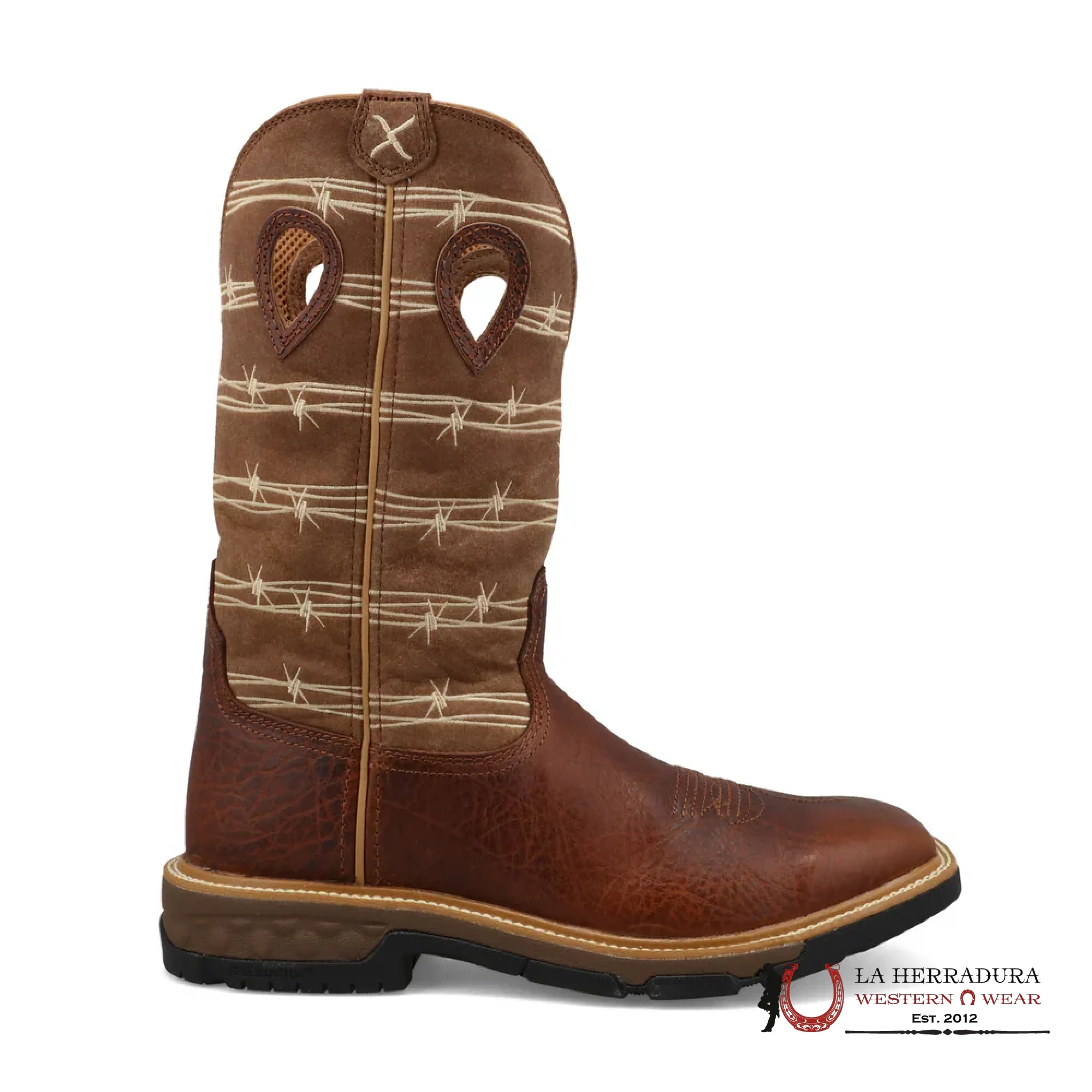 TWISTED X MENS WORK BOOTS RUSTIC BROWN & LION TAN MXB0010