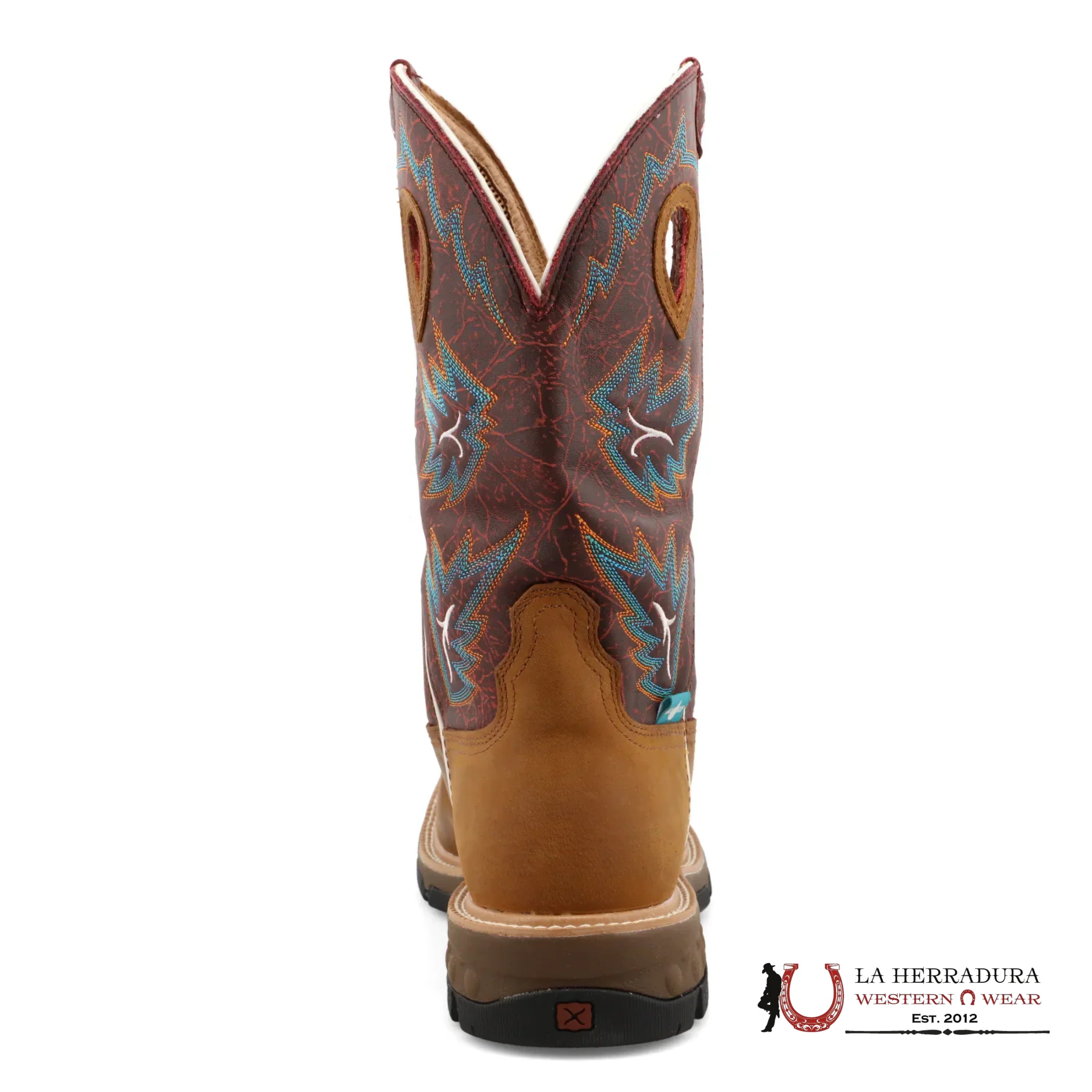 TWISTED X MENS WORK BOOTS TAN & BURGUNDY MXBW005