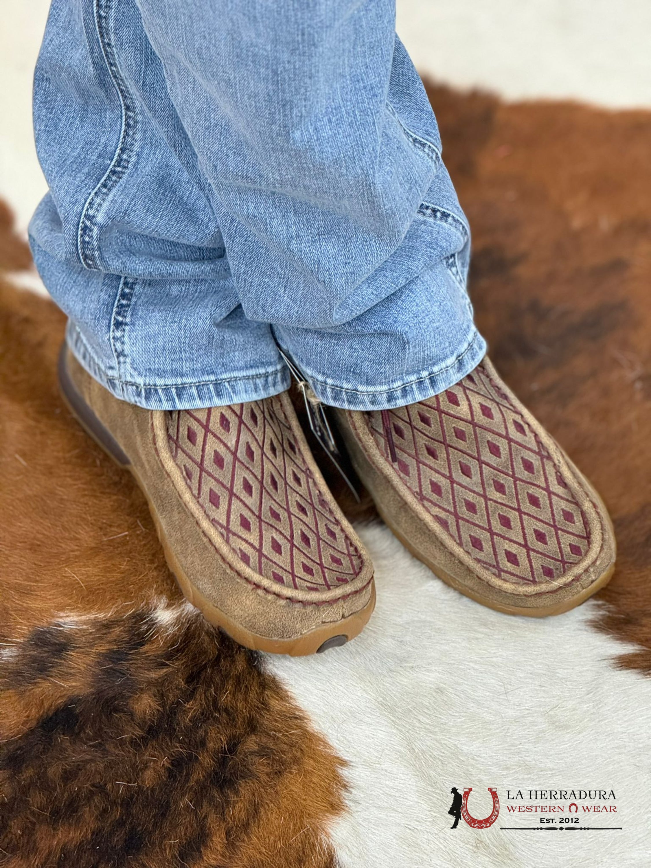 Twisted X Womens Driving Moc Bomber Mahogany Casual Shoe Zapatos Mujeres