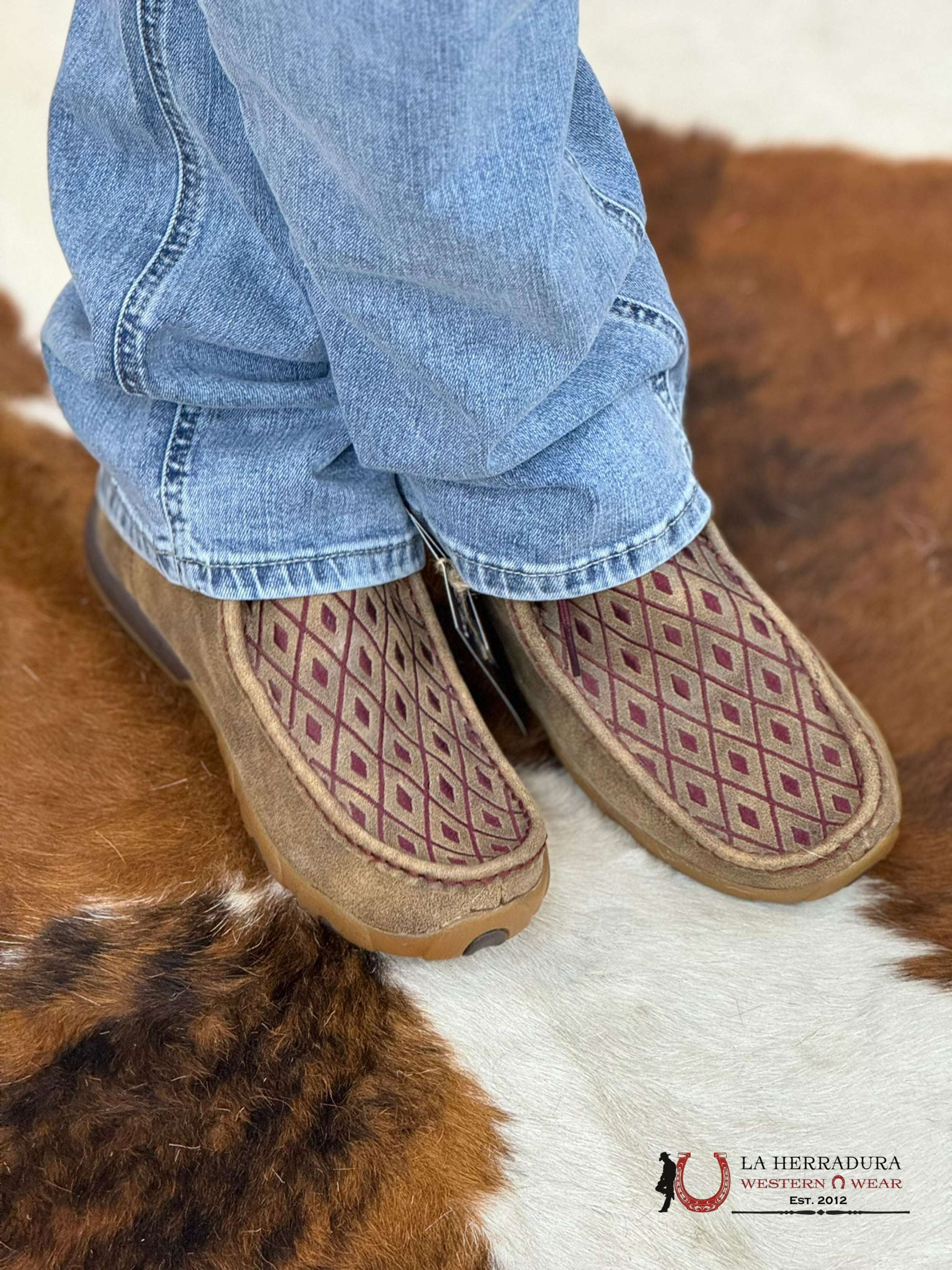 Twisted X Womens Driving Moc Bomber Mahogany Casual Shoe Zapatos Mujeres