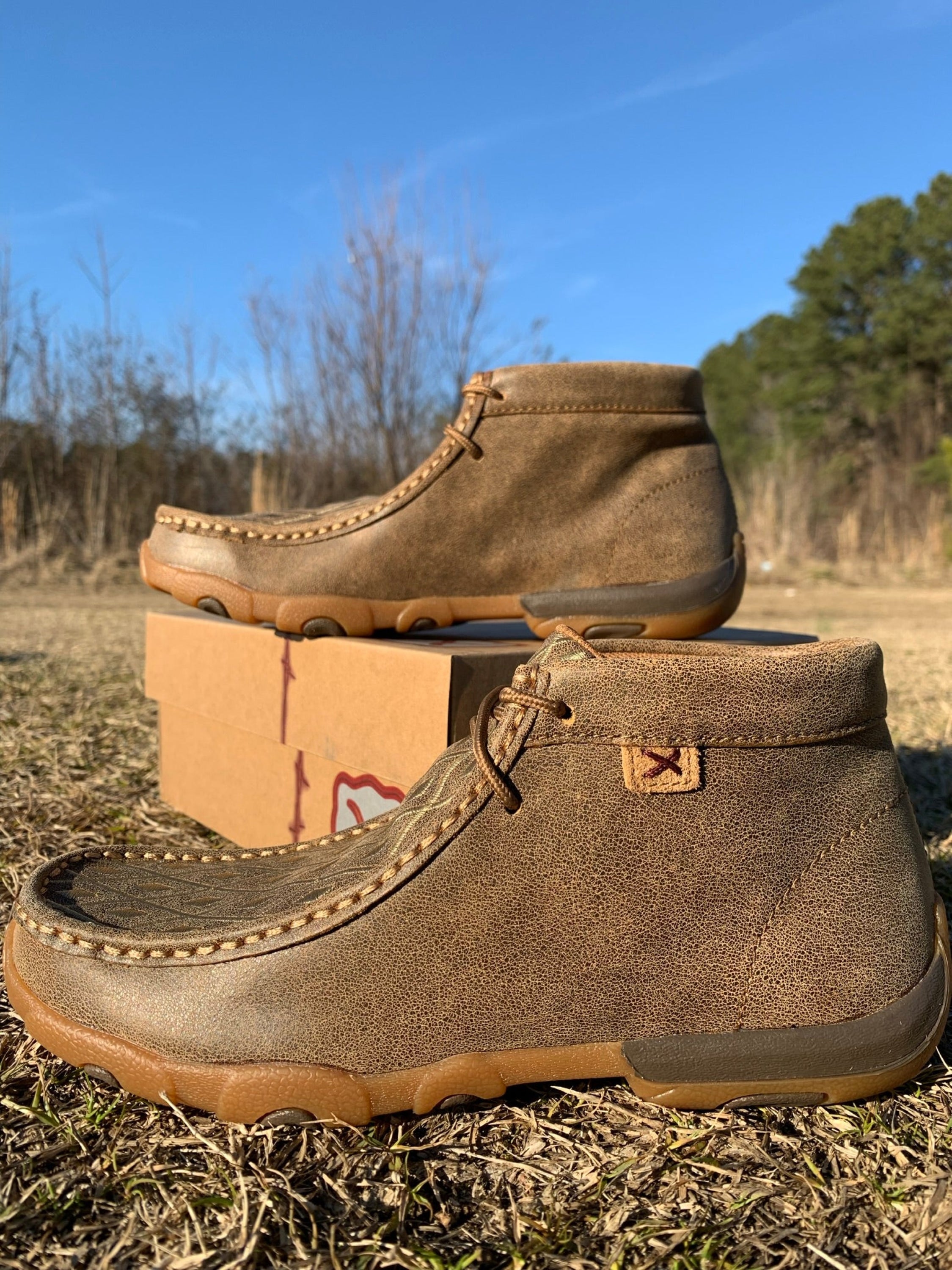 Twisted X Womens Driving Moc Bomber Tan Stitching Casual Shoe Zapatos Mujeres