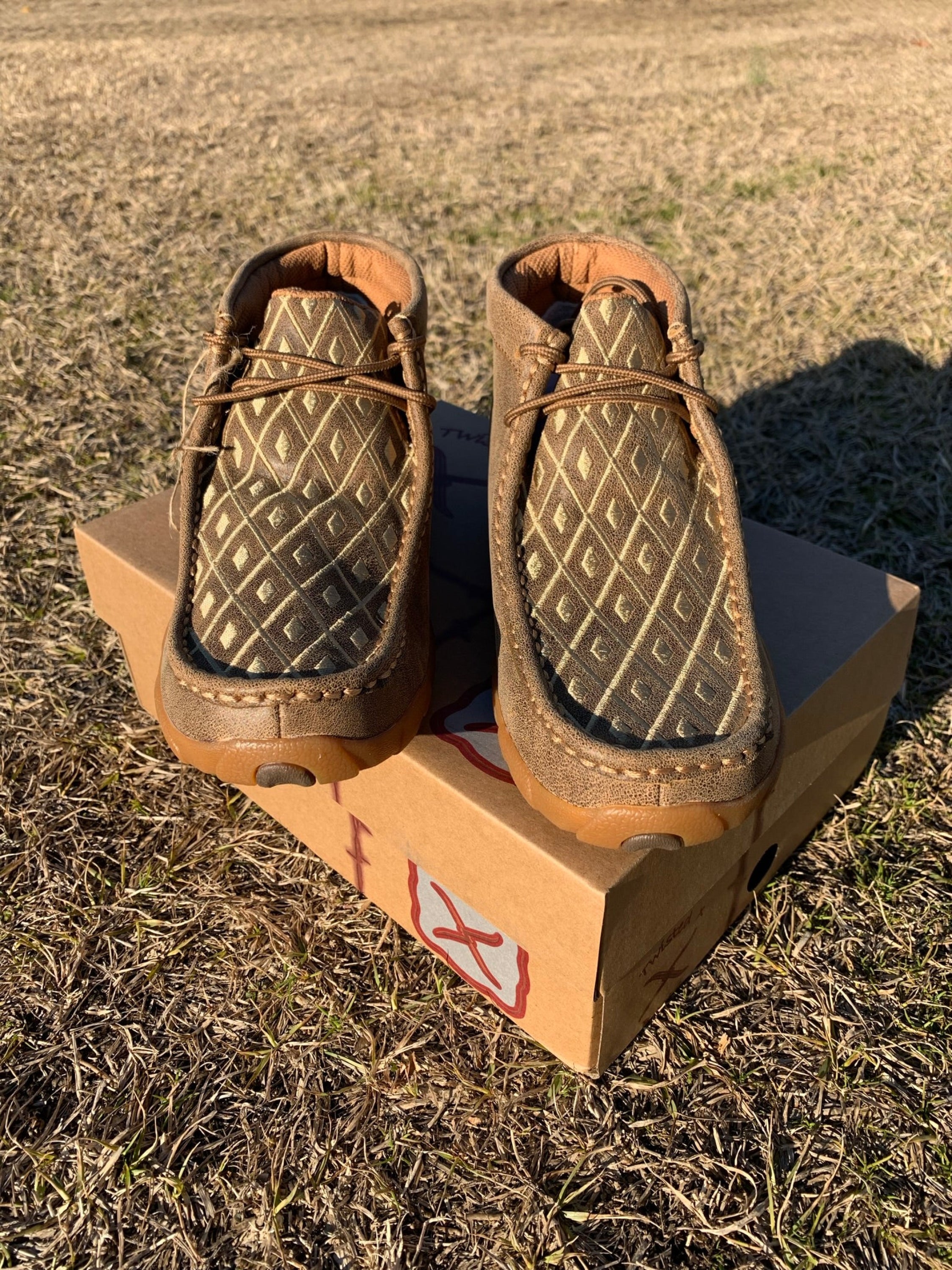 Twisted X Womens Driving Moc Bomber Tan Stitching Casual Shoe Zapatos Mujeres