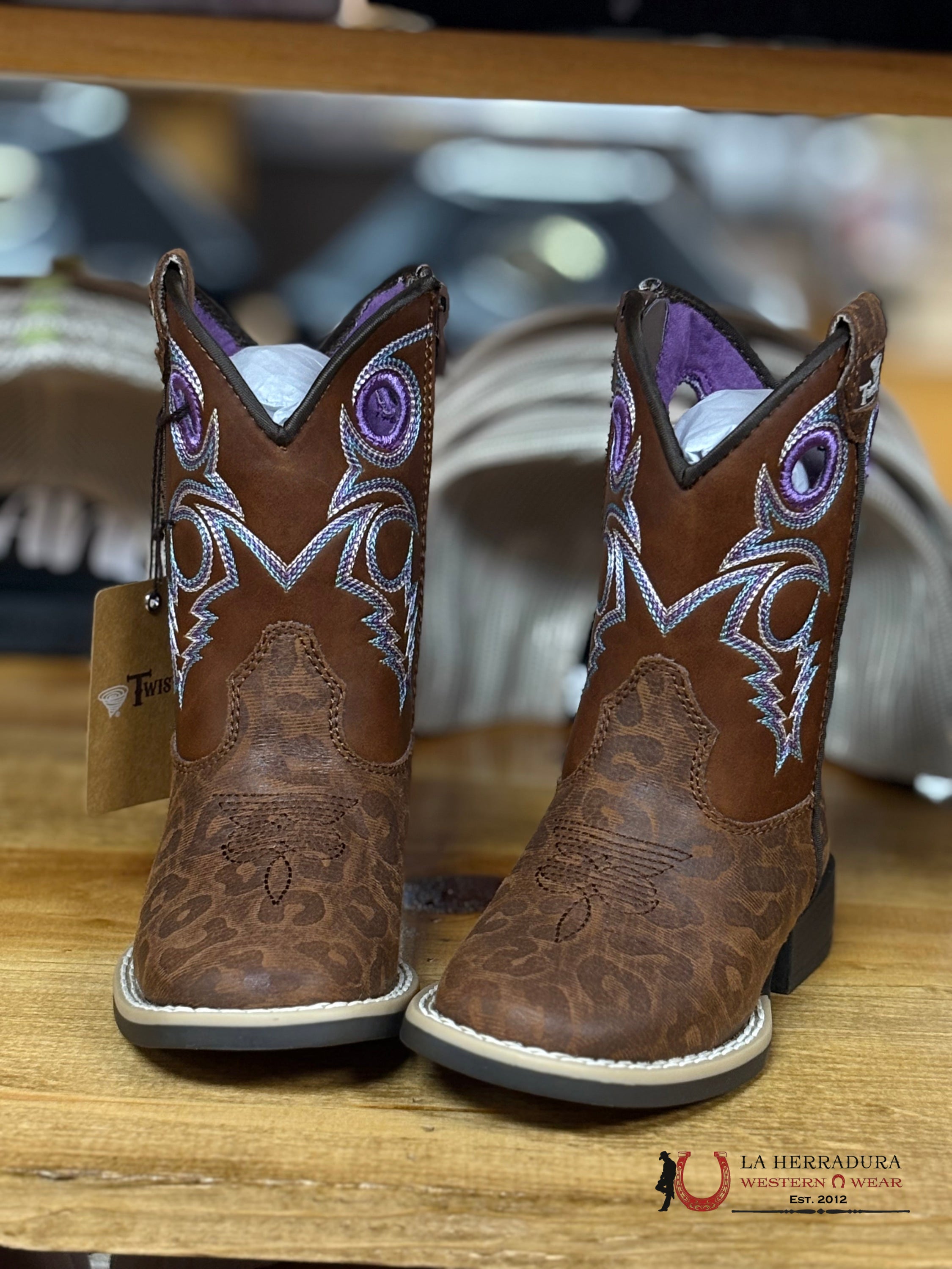 Twisted X Dottie Brown With Purple Print Niños