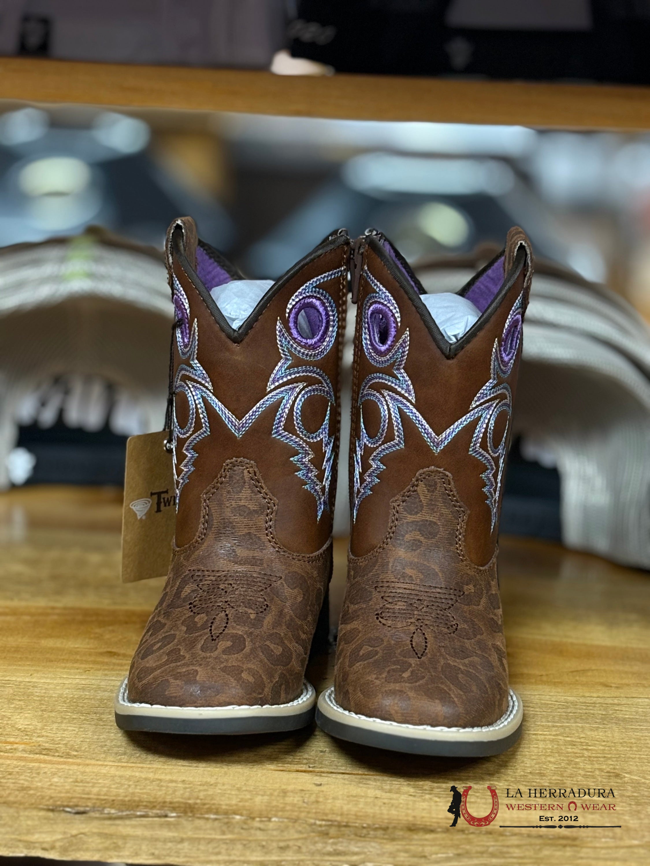 Twisted X Dottie Brown With Purple Print Niños