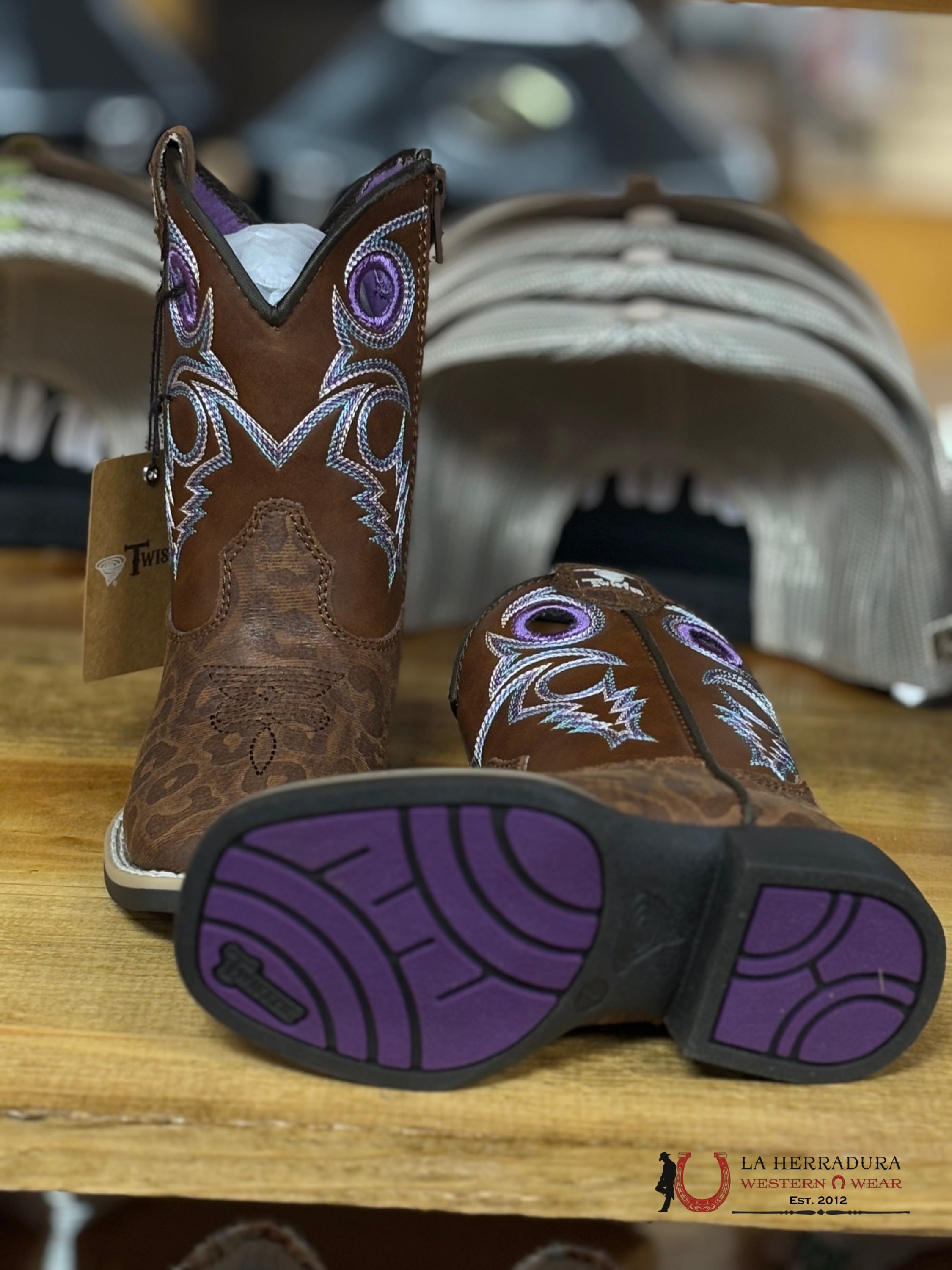 Twisted X Dottie Brown With Purple Print Niños