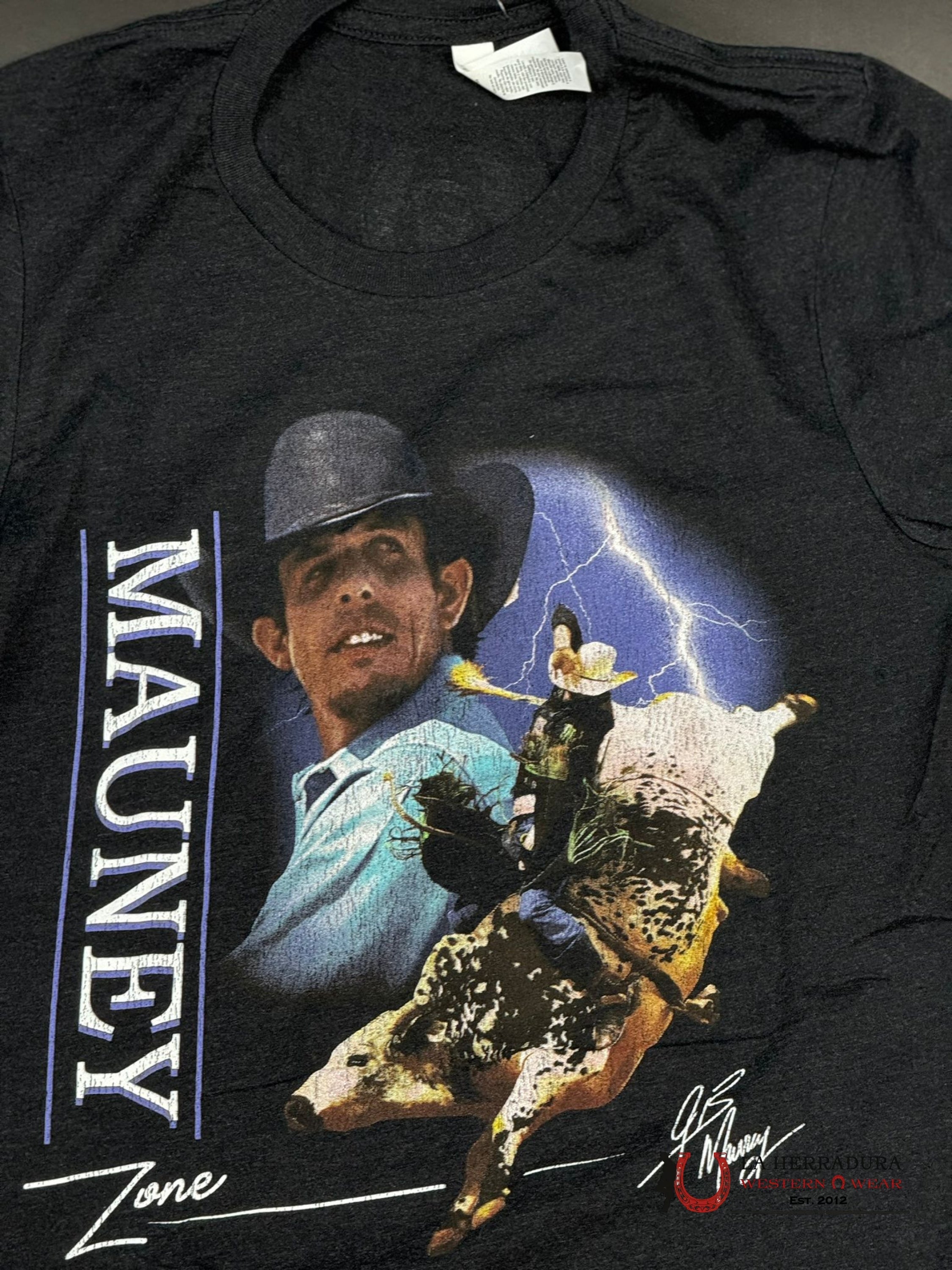 MENS RODEO TIME TSHIRT -DALE BRISBY LIGHTING MAUNEY ROPA HOMBRES