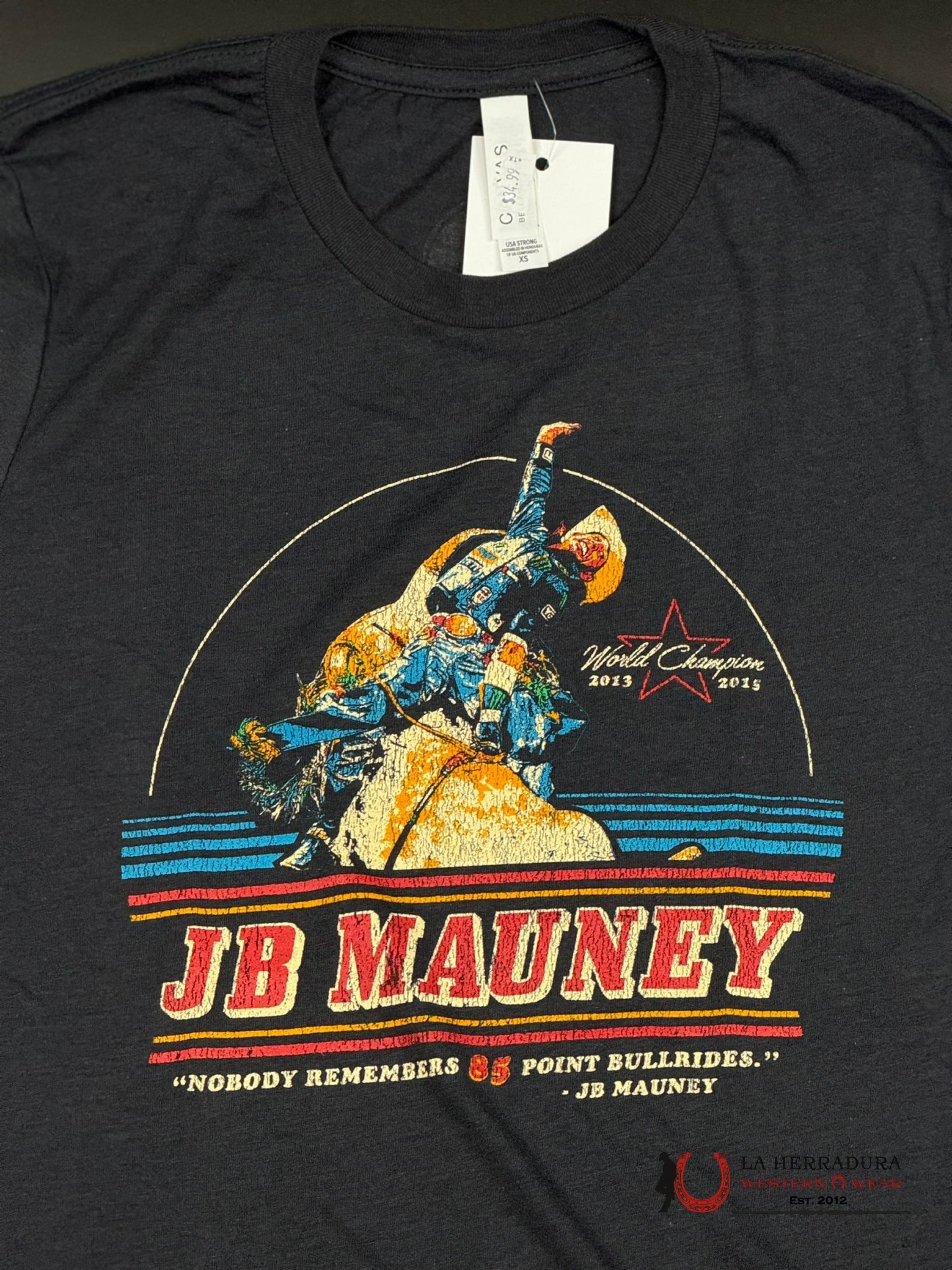 UNISEX RODEO TIME TSHIRT -JB MAUNEY LOGO BLACK ROPA HOMBRES