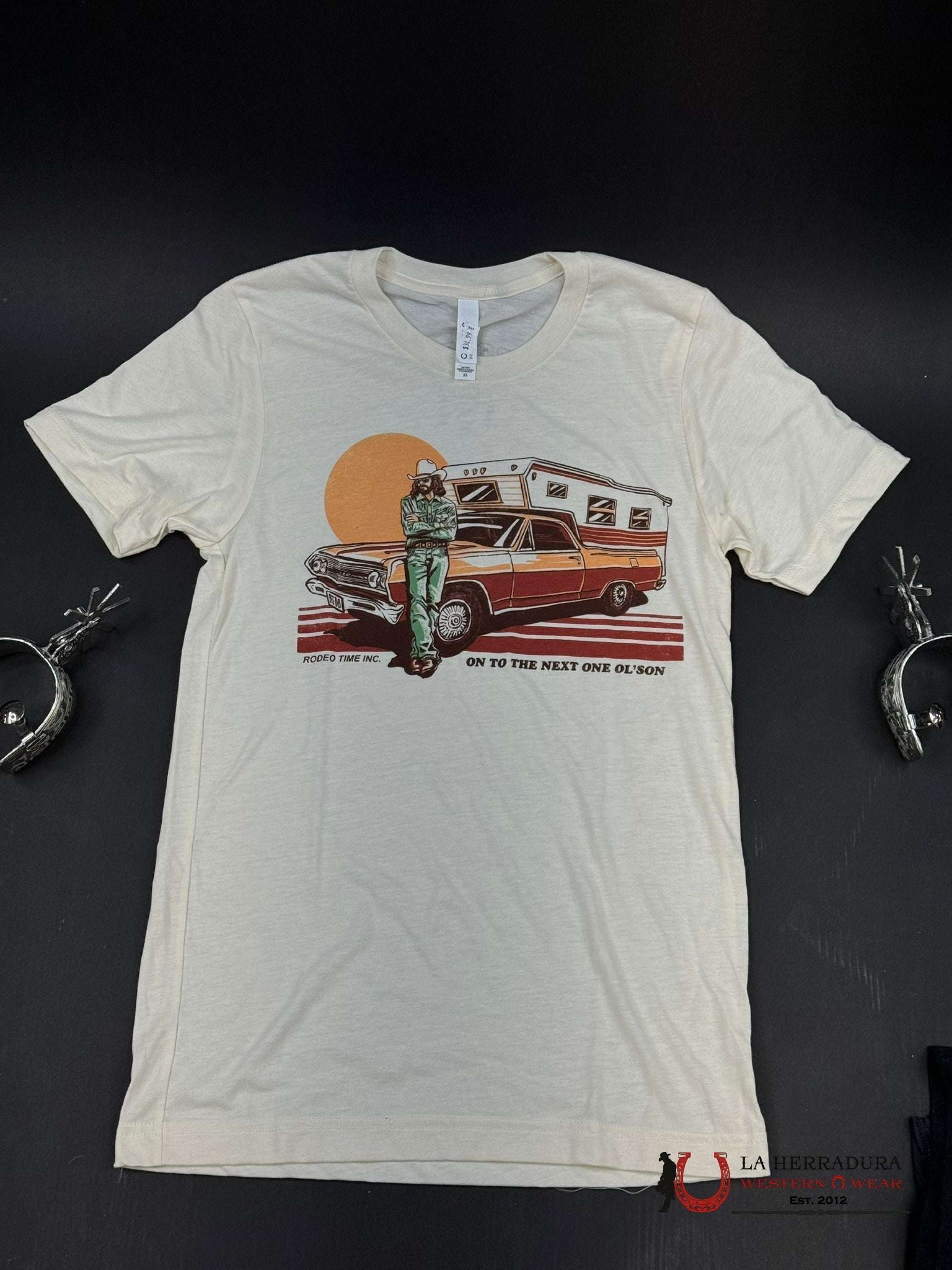UNISEX RODEO TIME TSHIRT -ON TO THE NEXT ONE GRAPHIC WHITE ROPA HOMBRES
