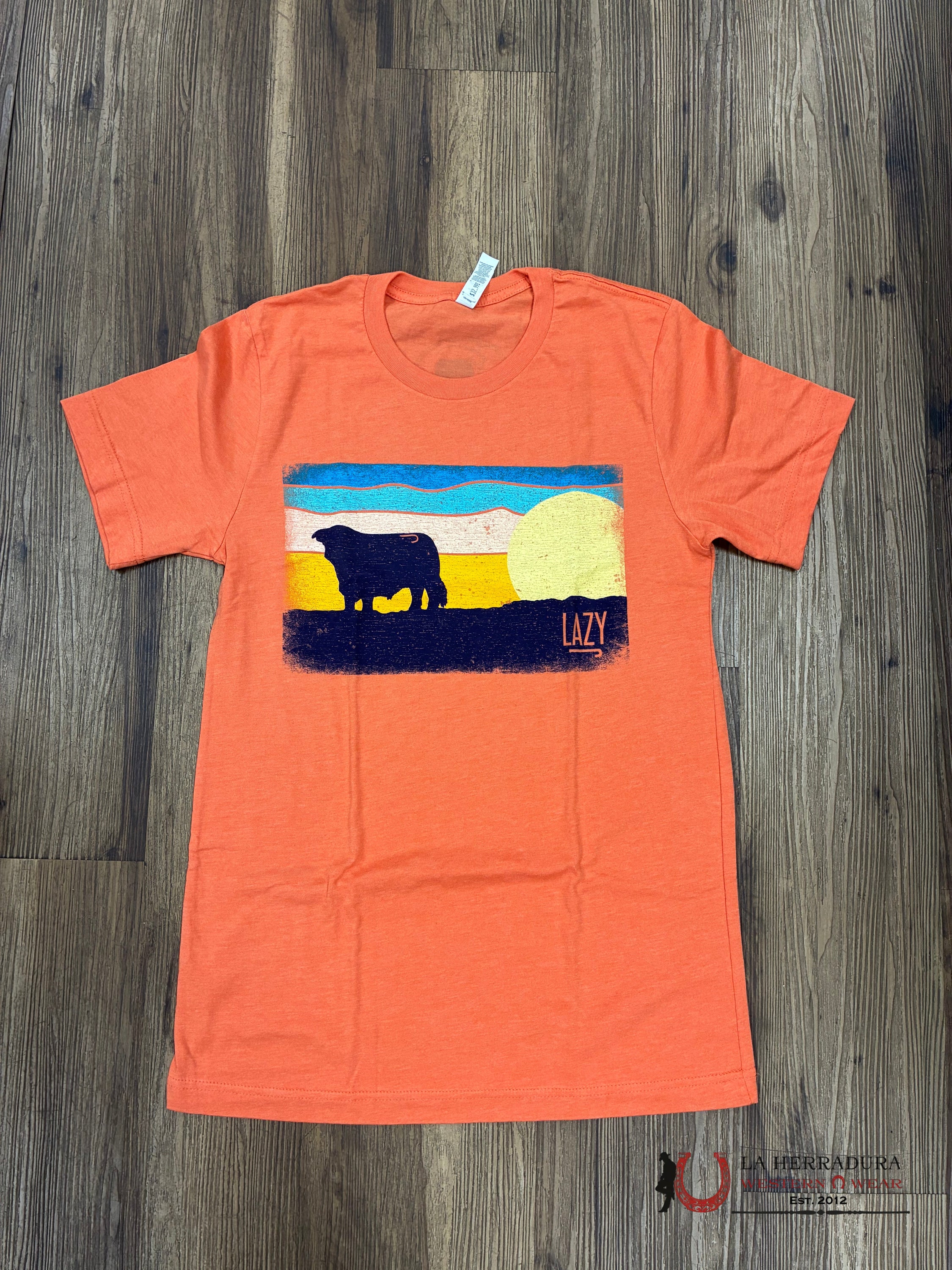 UNISEX RODEO TIME TSHIRT - RUST ORANGE BULL SUNSHINE ROPA HOMBRES